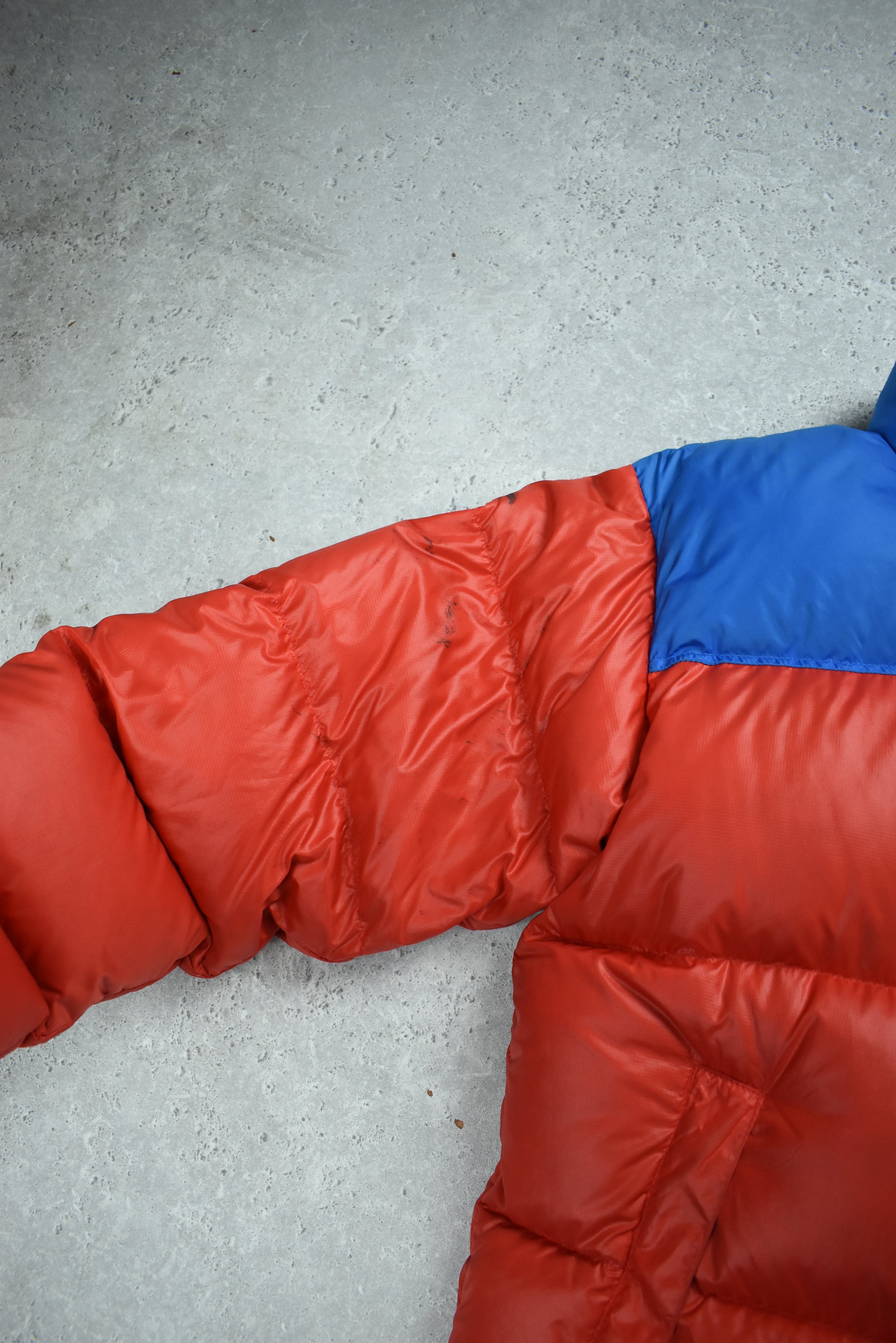 Vintage North Face 700 Nuptse Puffer Red/Blue Medium