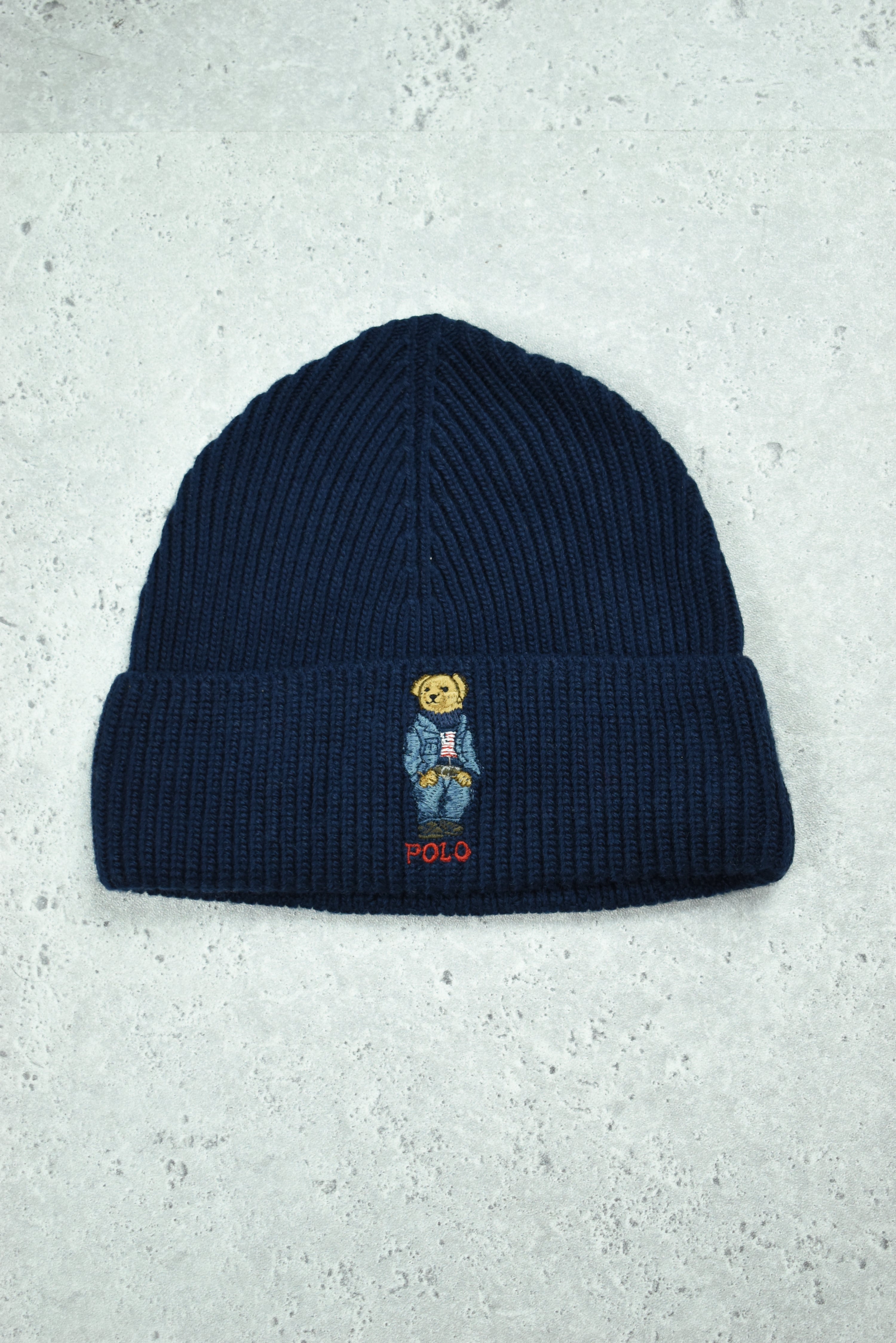 New Polo Bear Ralph Lauren Beanie Navy OS