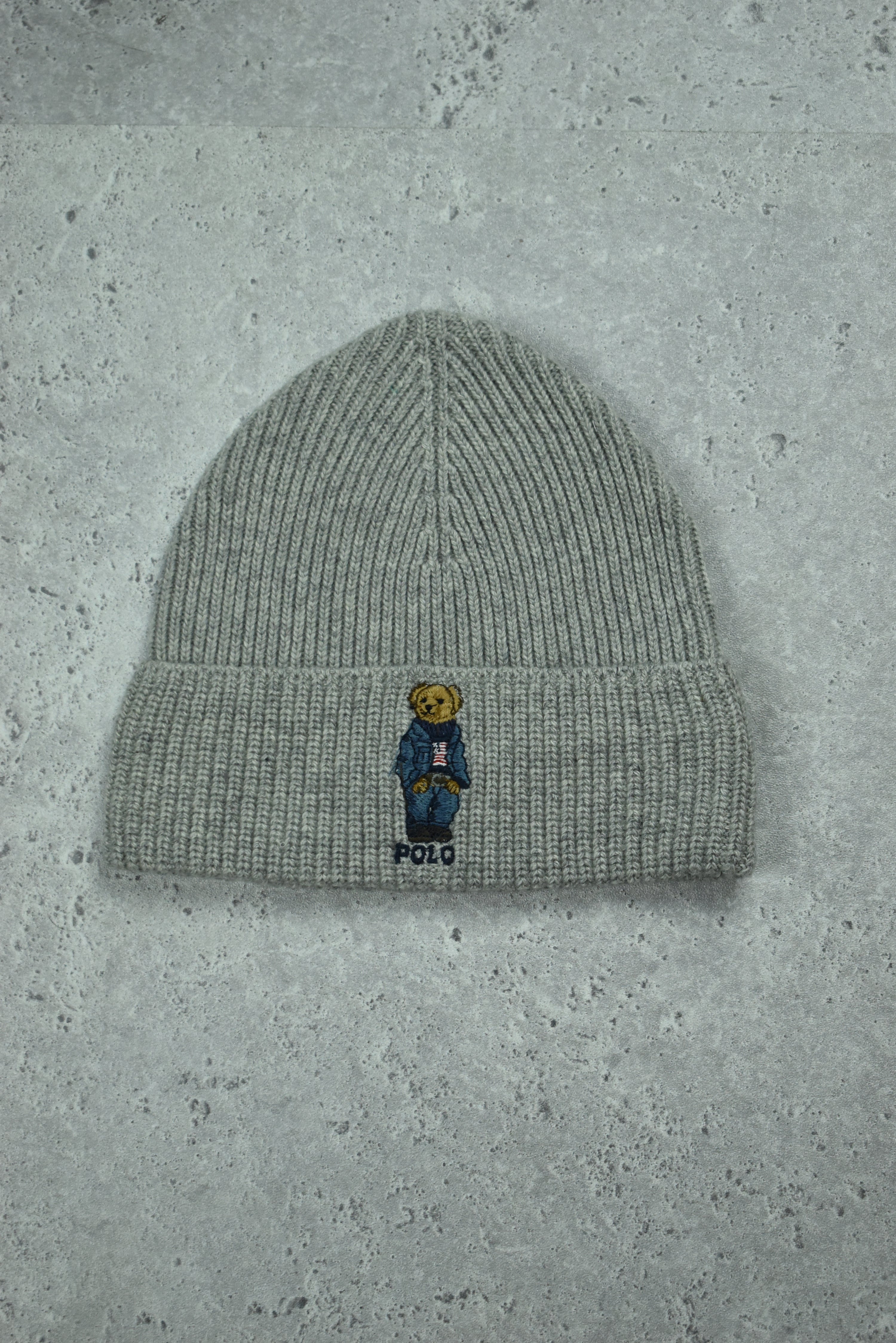 New Polo Bear Ralph Lauren Beanie Grey OS