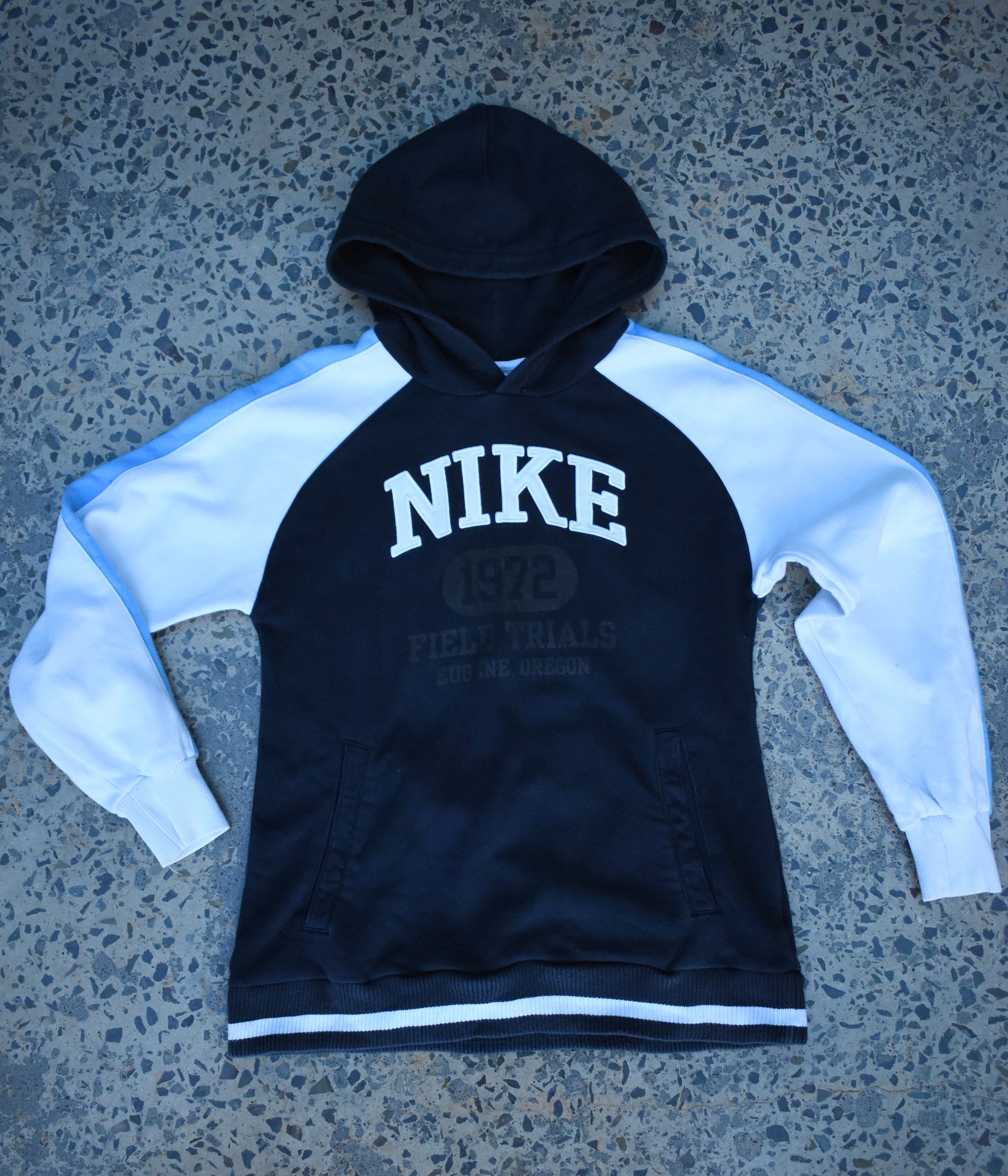 Vintage Nike Embroidered "Field Trails" Hoodie Small | Vintage Clothing
