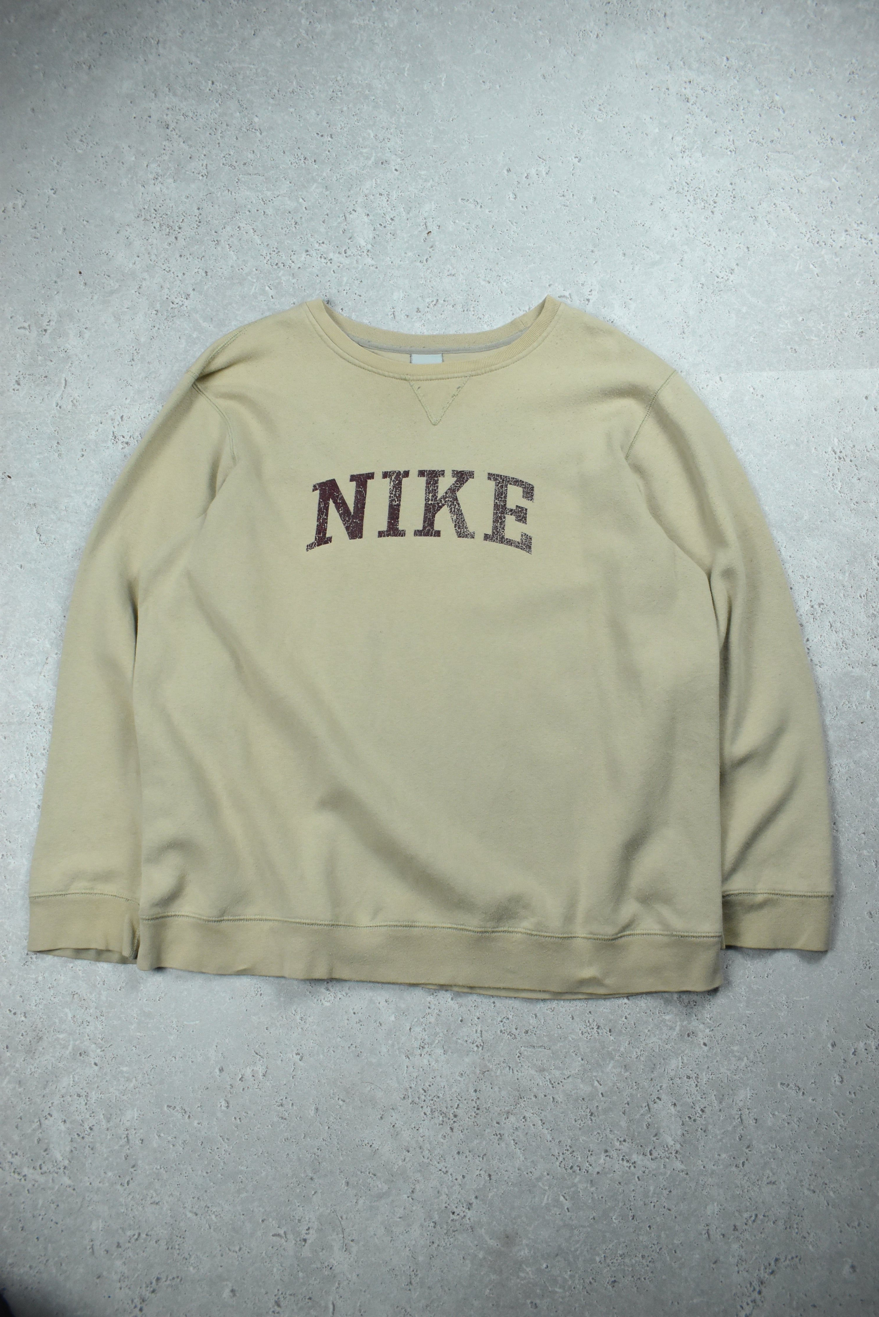 Vintage Nike Brown Print Sweatshirt Large
