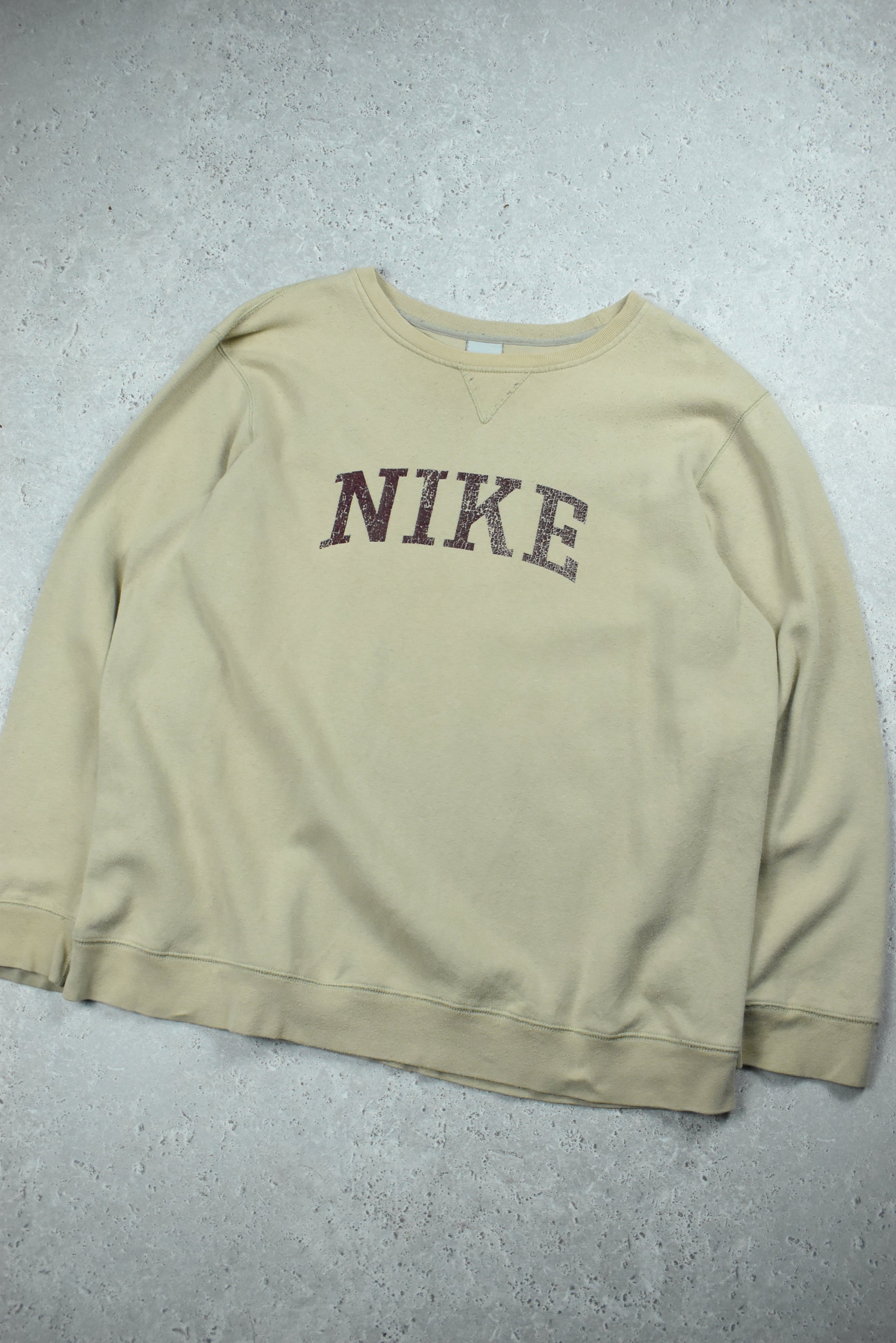 Vintage Nike Brown Print Sweatshirt Large