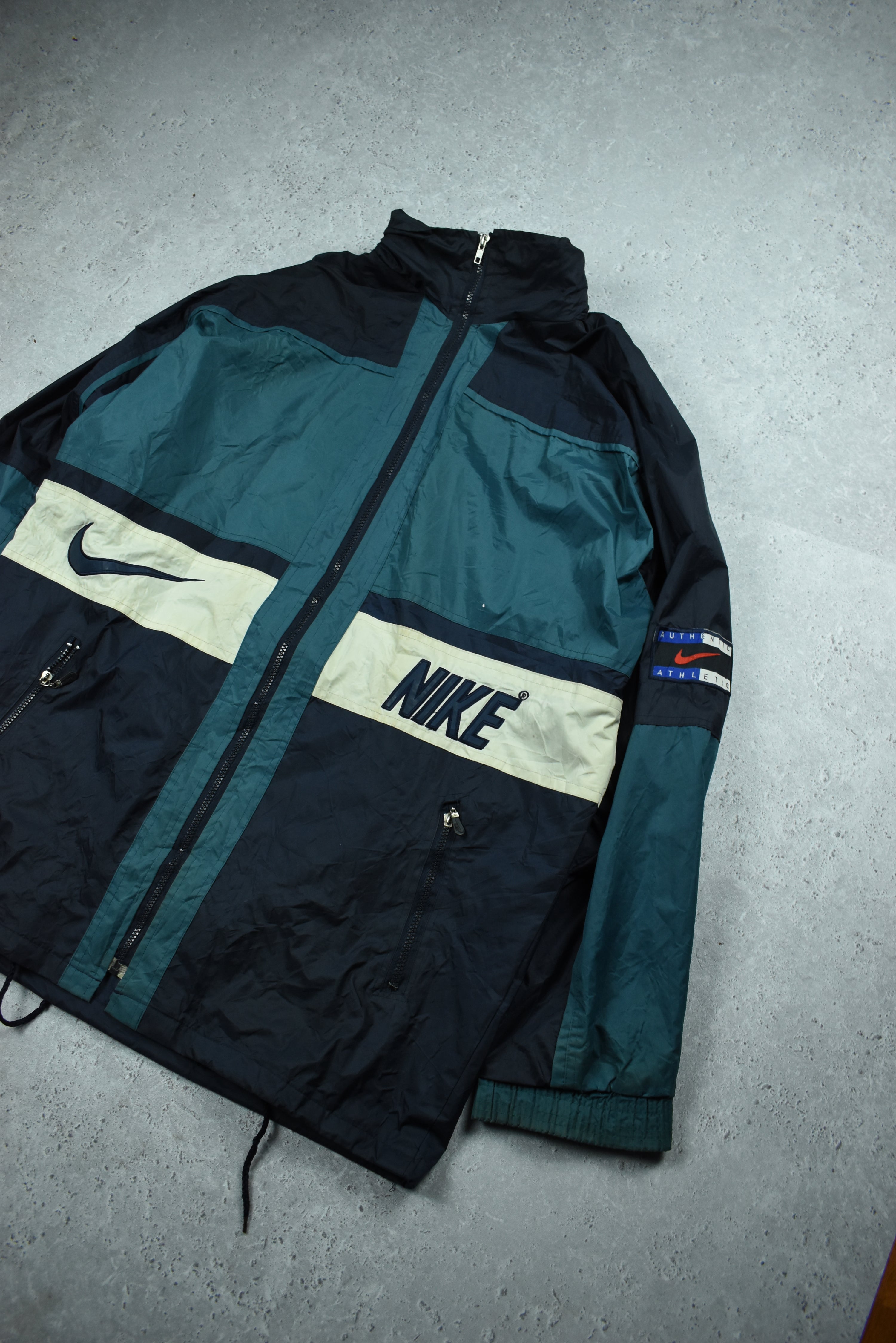 Vintage Nike Retro Embroidery Rain Jacket XXL