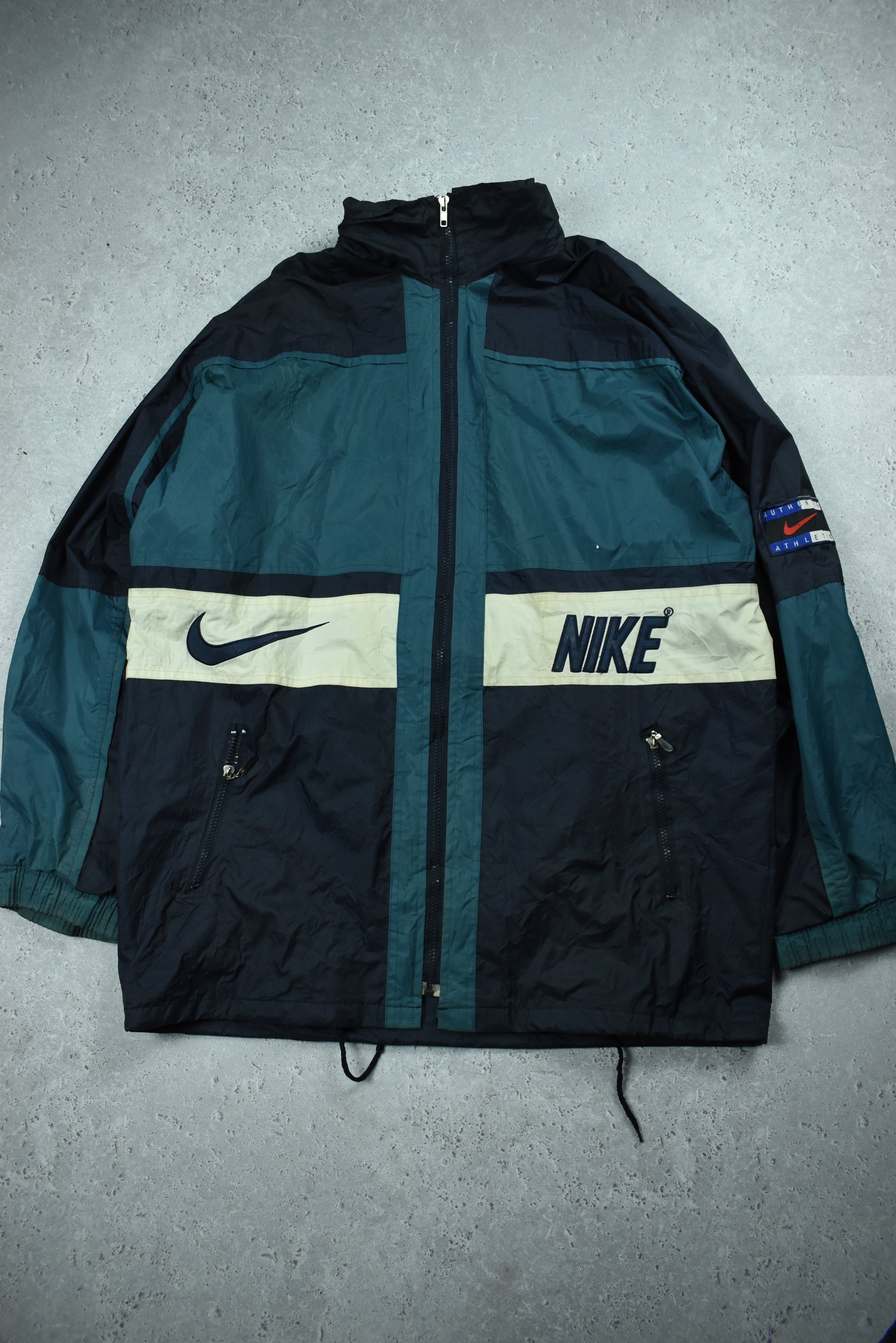 Vintage Nike Retro Embroidery Rain Jacket XXL