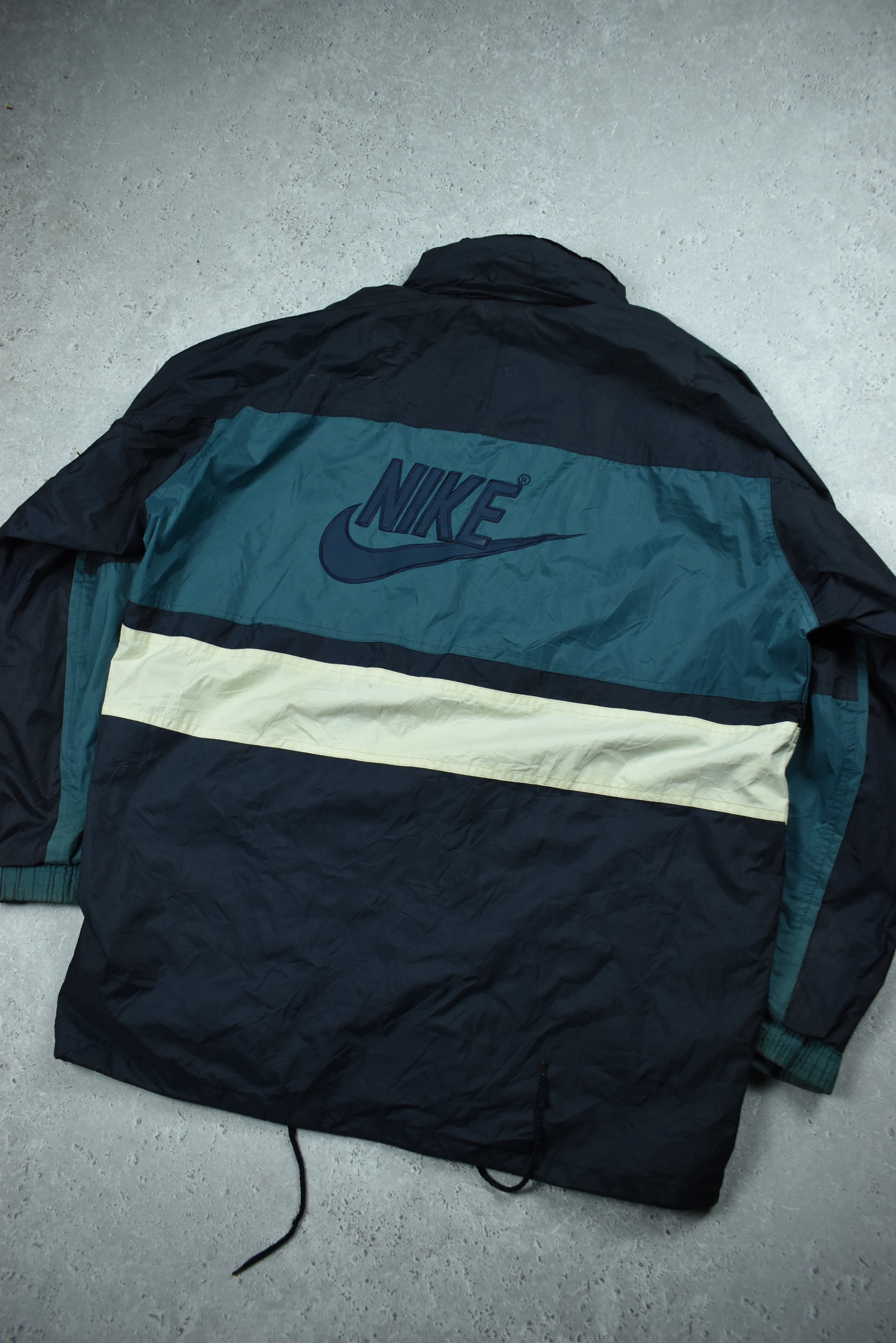 Vintage Nike Retro Embroidery Rain Jacket XXL