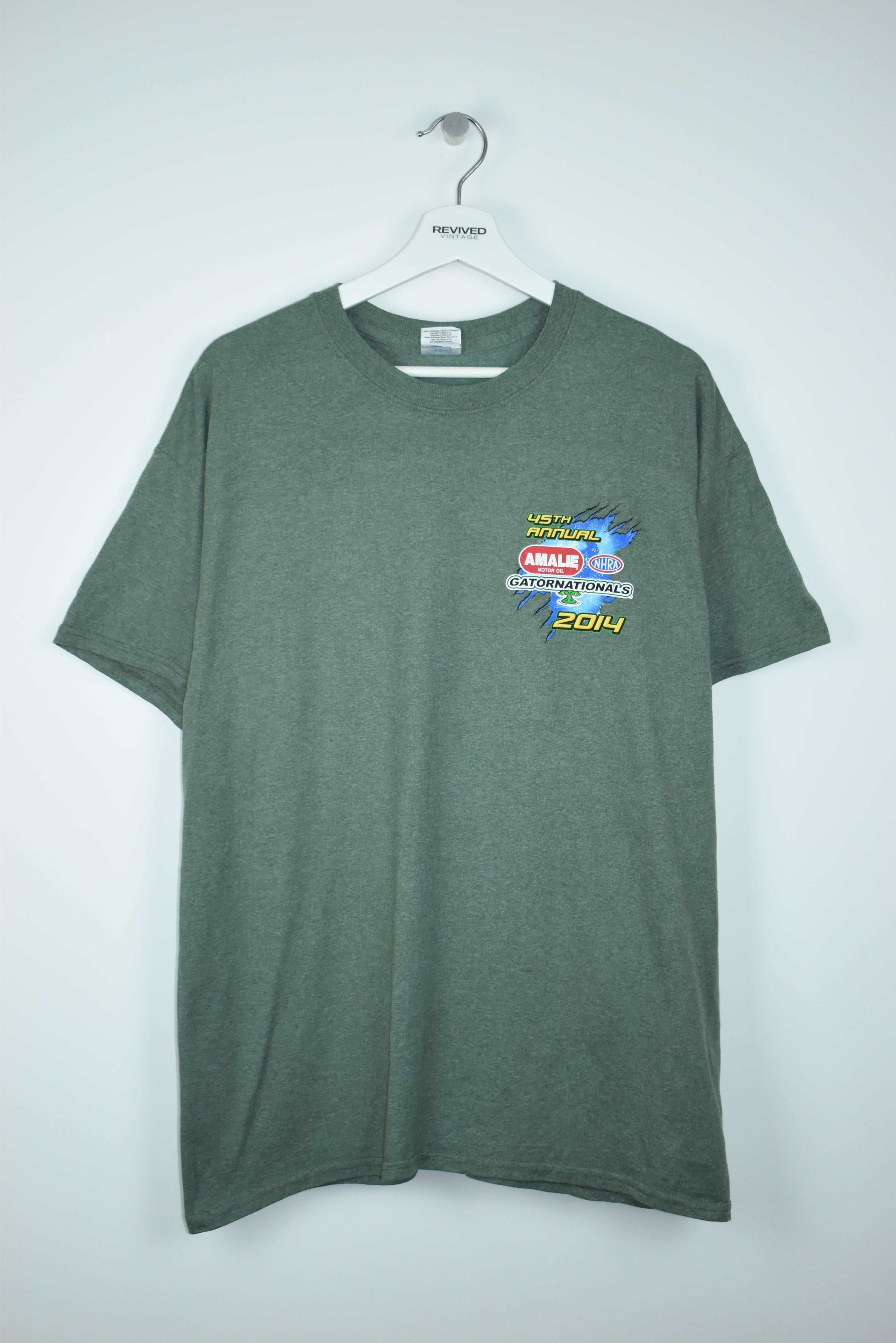 Vintage Amalie Motor Oil NHRA Gatornationals Racing T Shirt Large