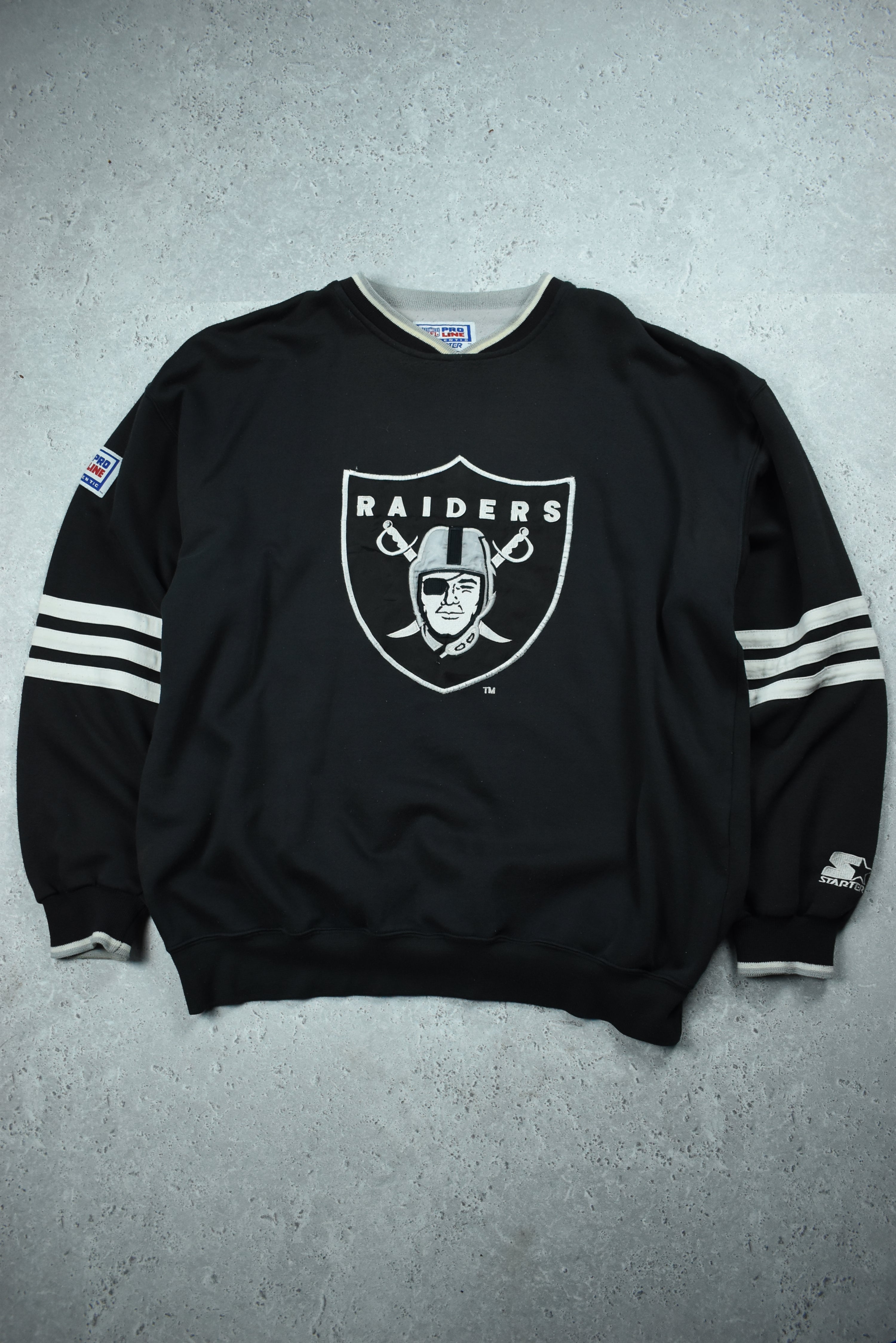 Vintage Starter Pro Line Raiders Embroidery Sweatshirt Large