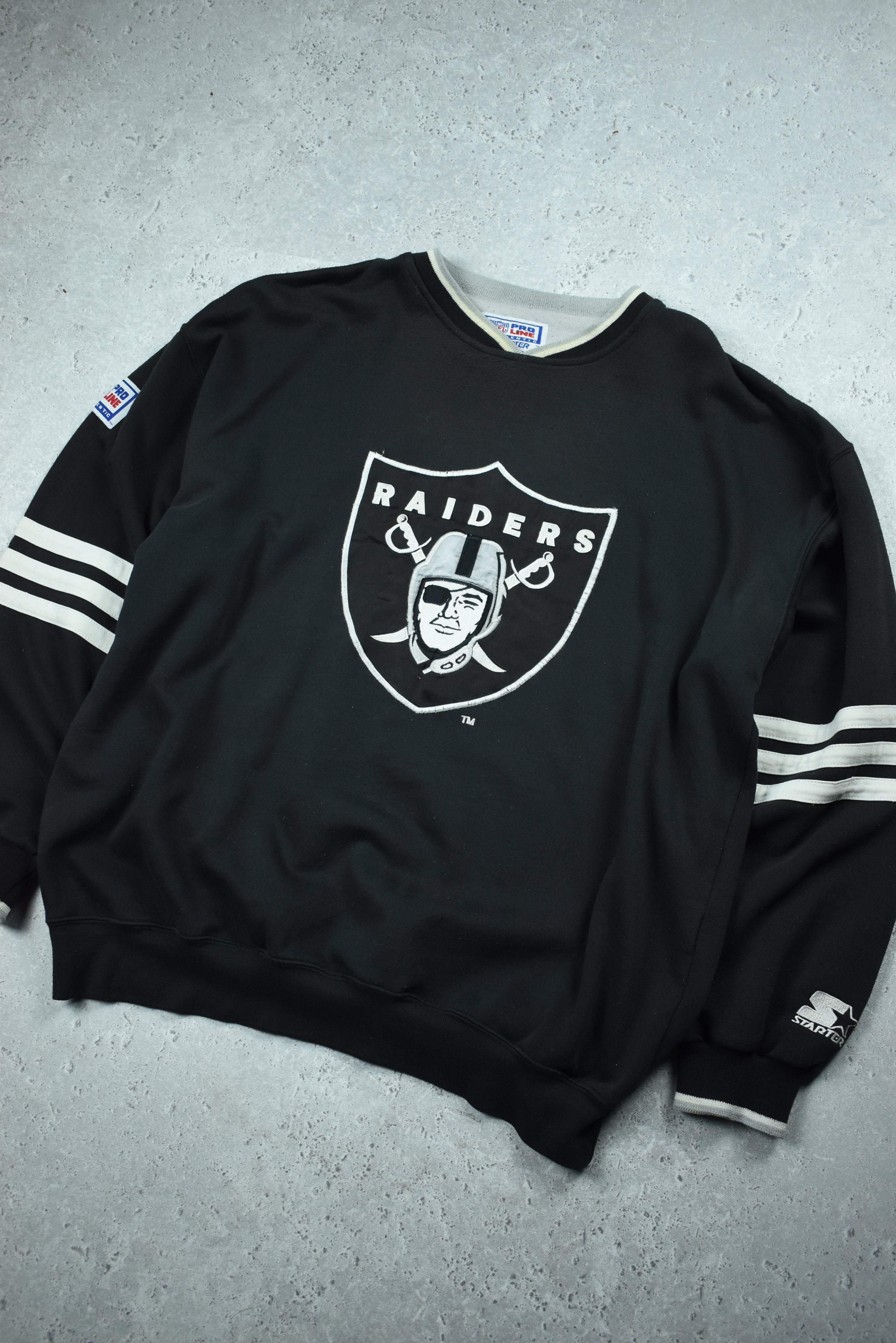 Vintage Starter Pro Line Raiders Embroidery Sweatshirt Large