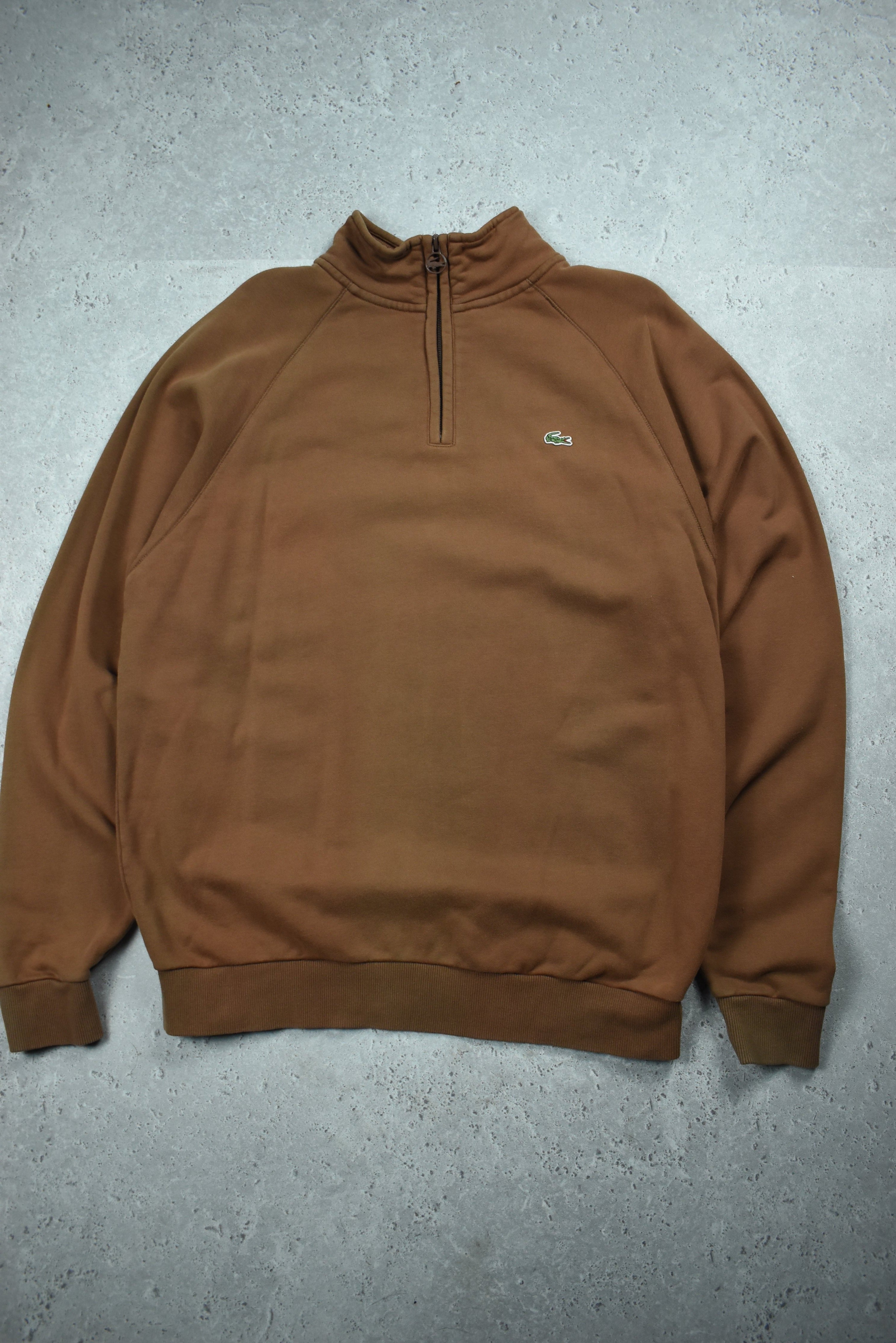 Vintage Lacoste Embroidery Logo 1/4 Zip Sweatshirt Large