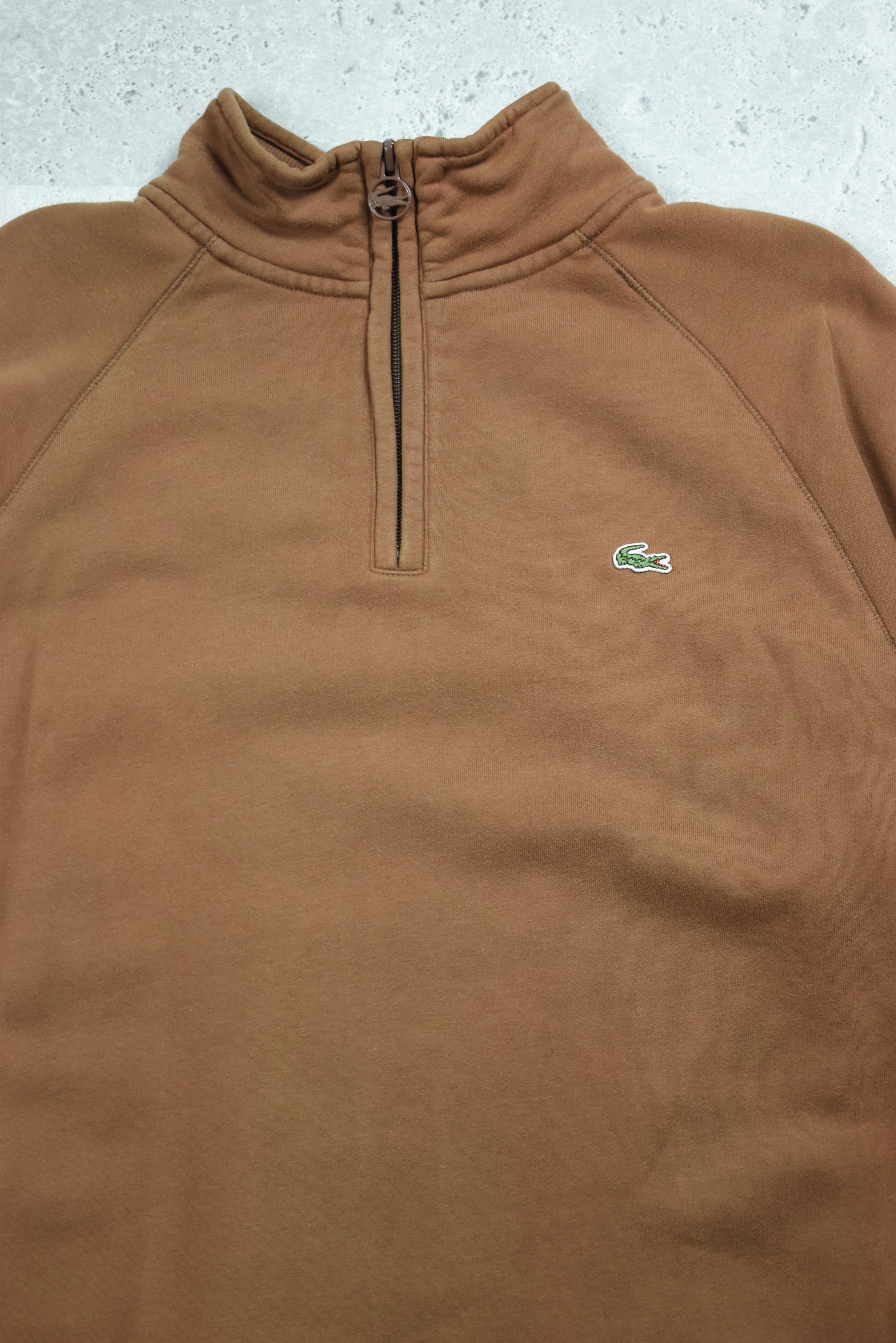 Vintage Lacoste Embroidery Logo 1/4 Zip Sweatshirt Large