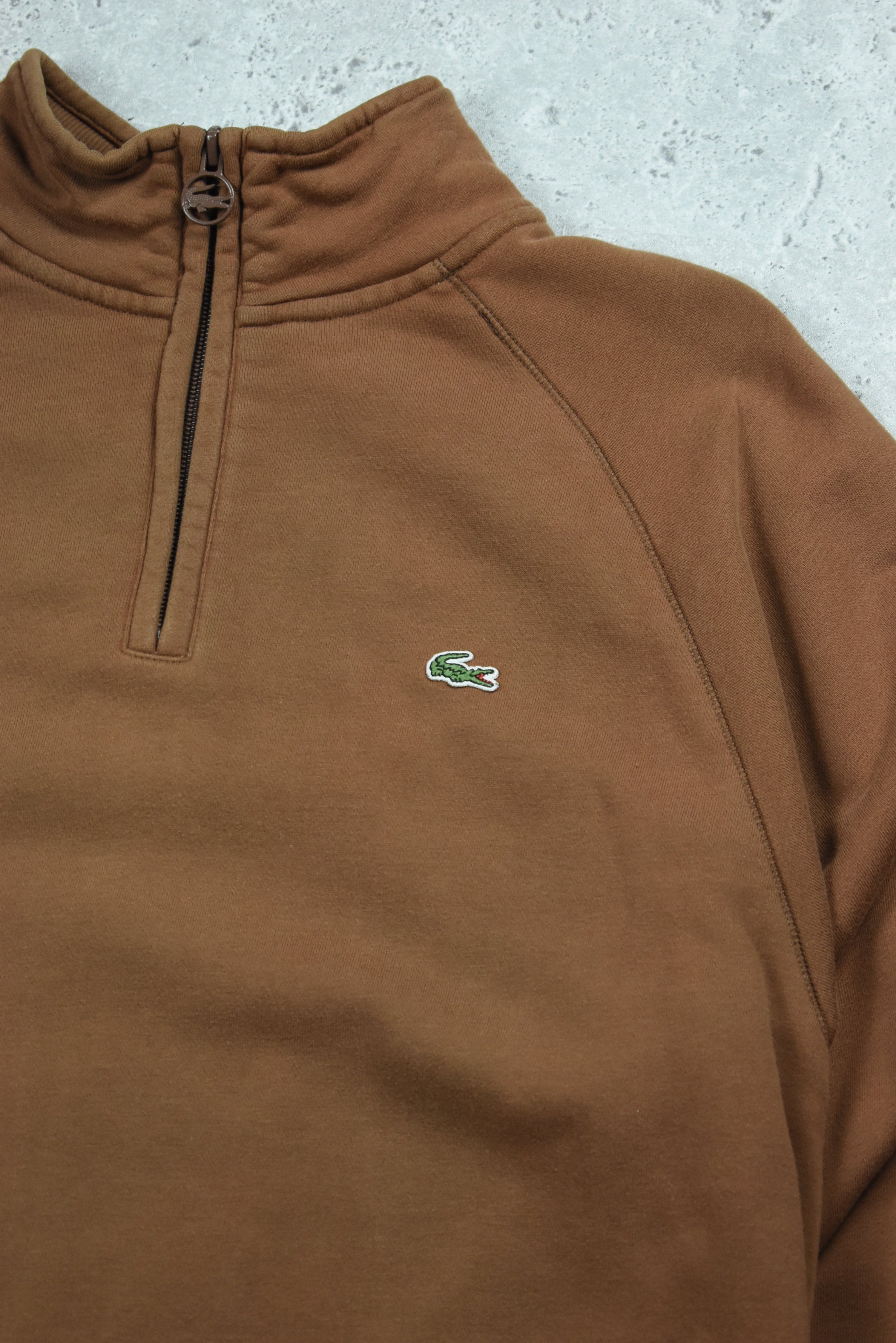 Vintage Lacoste Embroidery Logo 1/4 Zip Sweatshirt Large