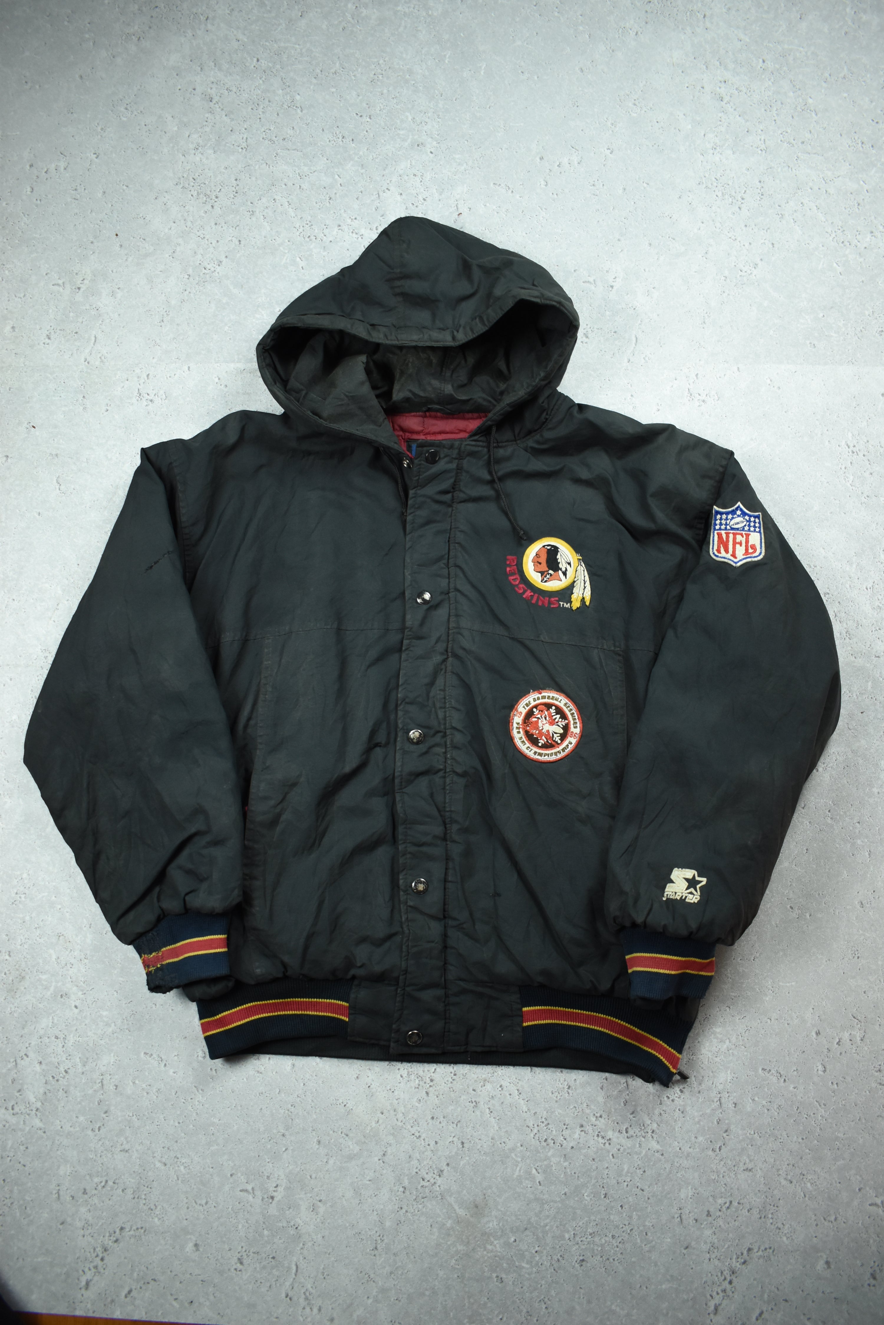 Vintage Redskins Embroidered Parker Jacket Large