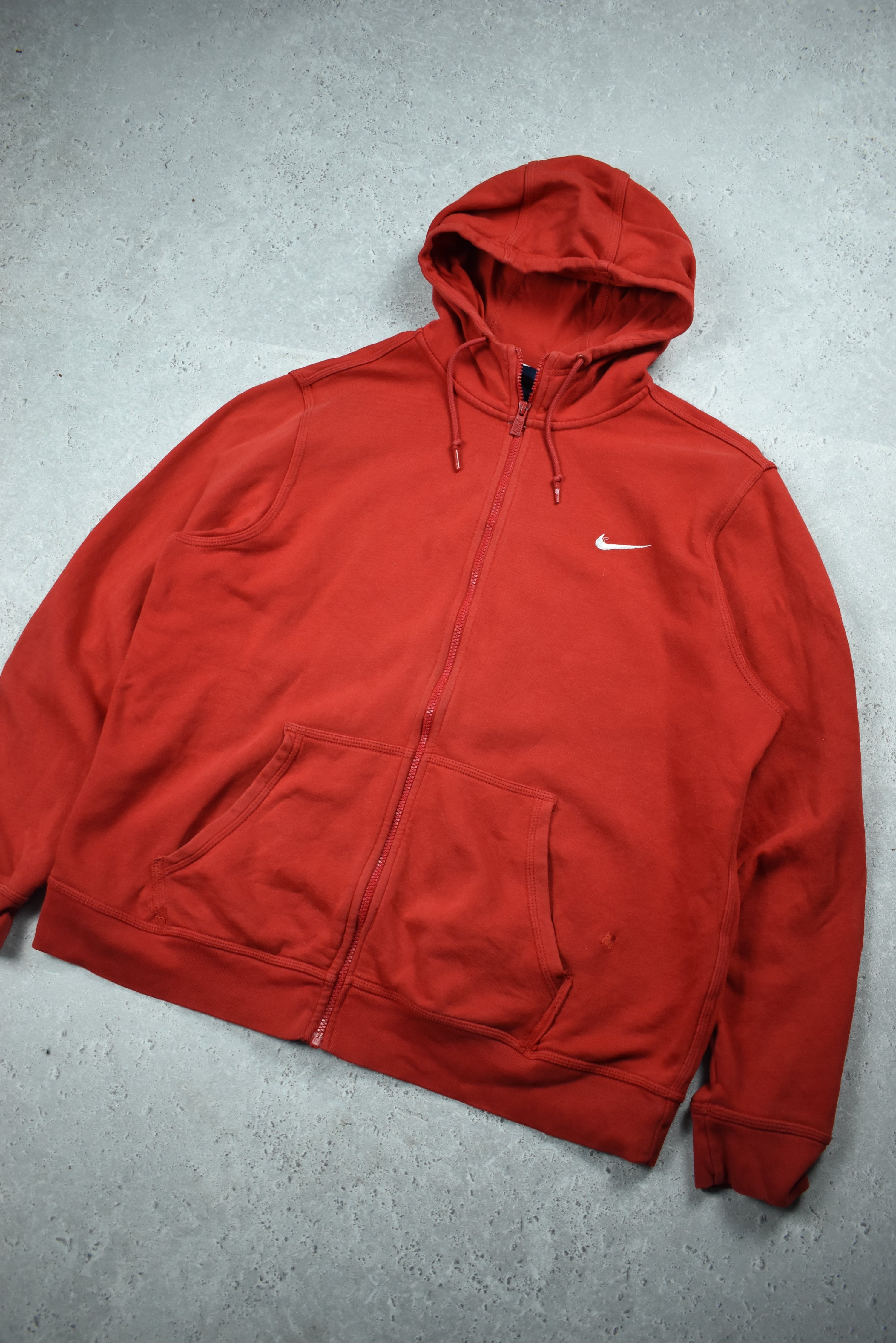 Vintage Nike Embroidered Swoosh Full Zip Hoodie XL | Vintage Clothing