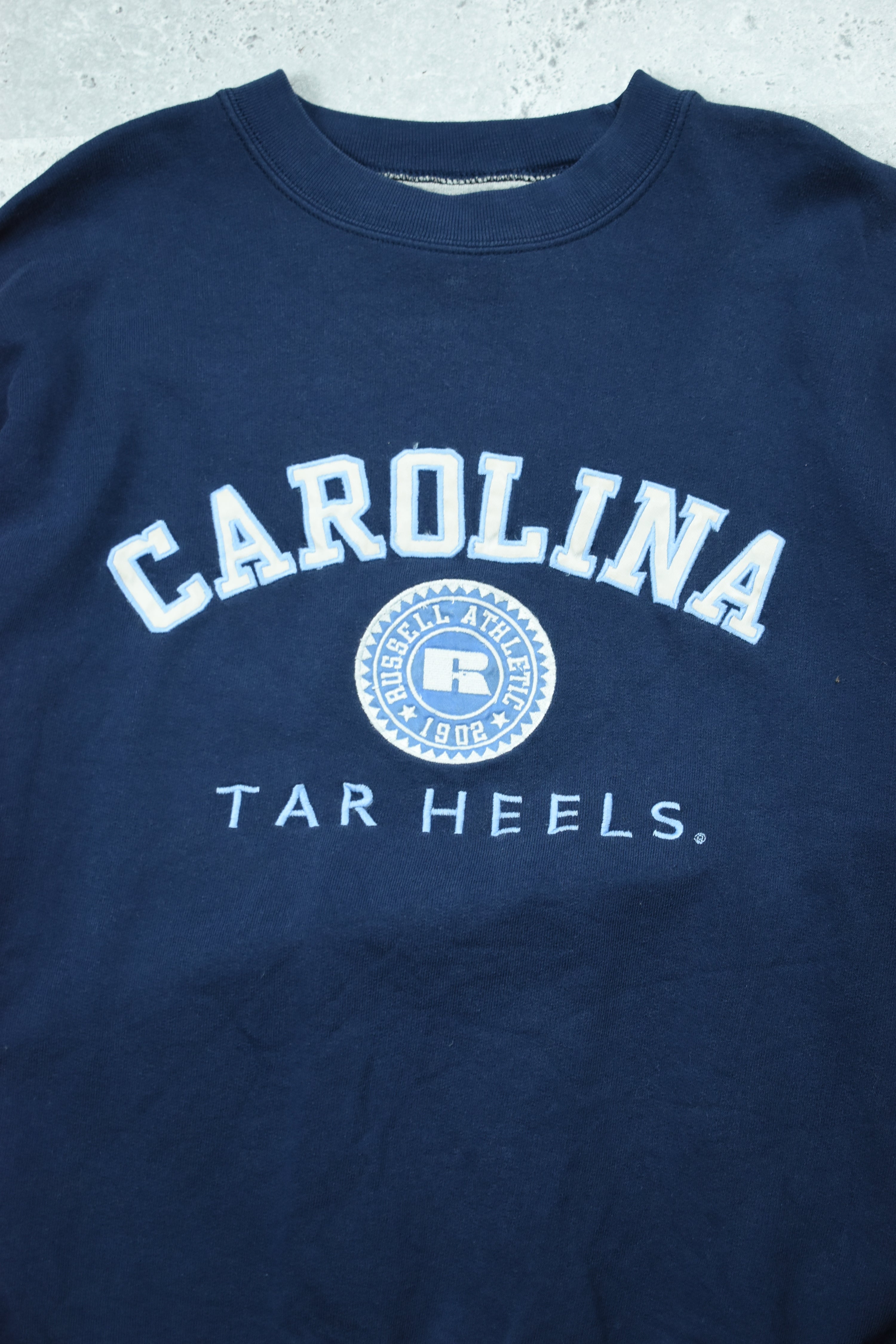 Vintage Russell Athletic Carolina Tar Heels Embroidery Sweatshirt Medium