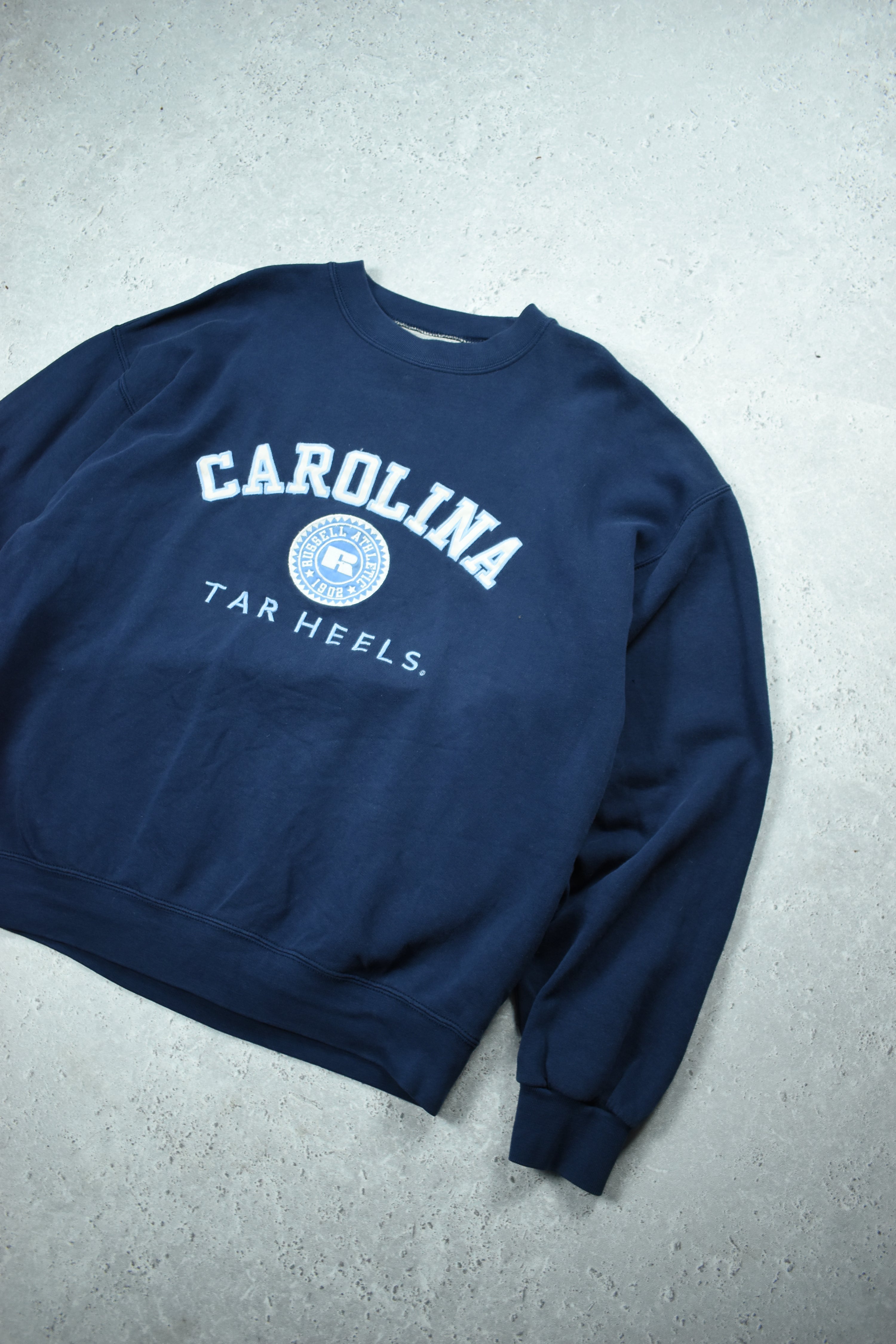 Vintage Russell Athletic Carolina Tar Heels Embroidery Sweatshirt Medium