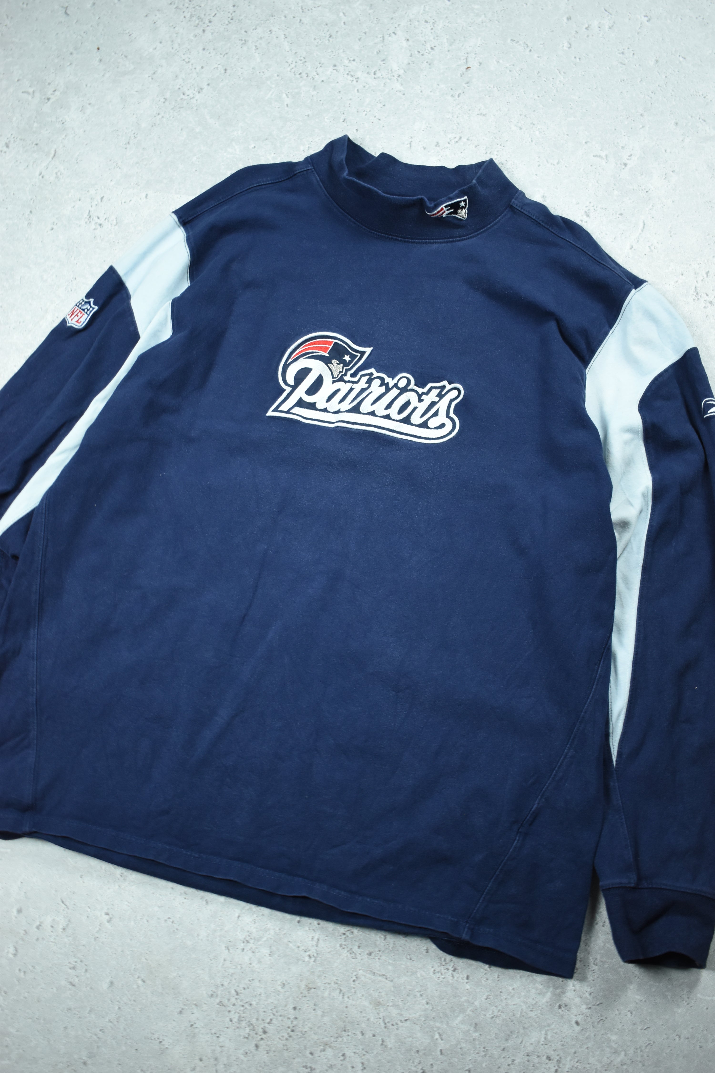 Vintage Reebok Embroidery Patriots Mock Neck Large