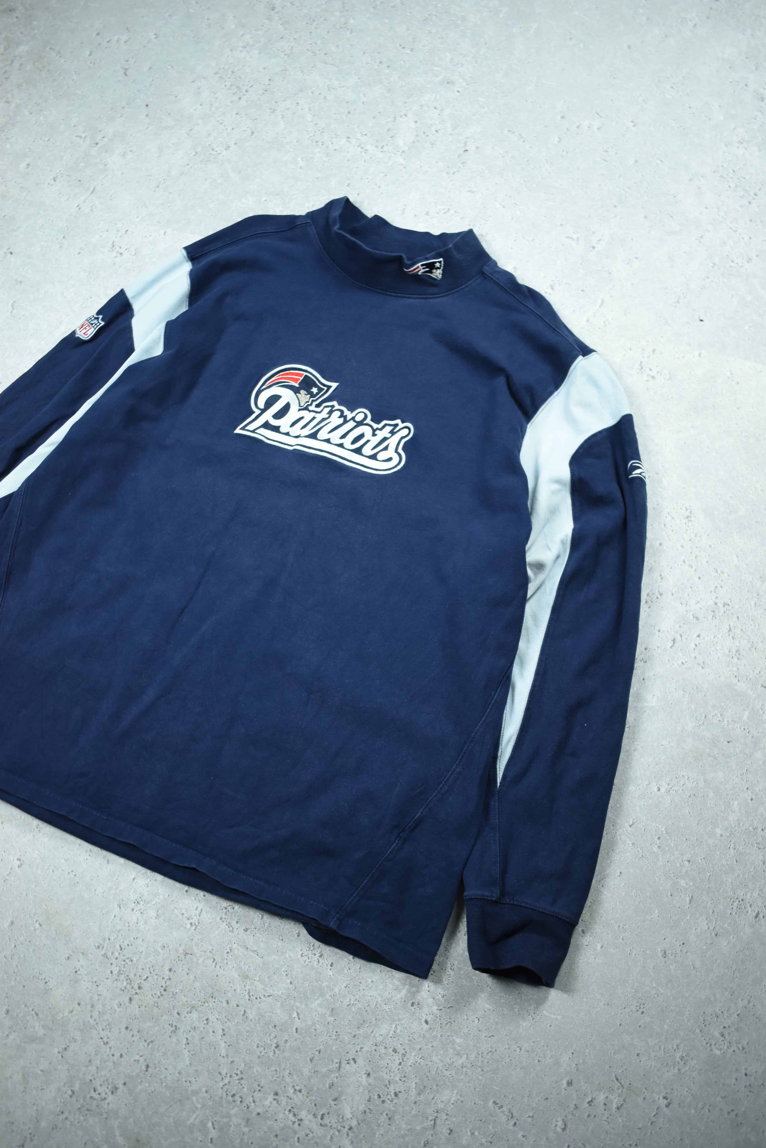 Vintage Reebok Embroidery Patriots Mock Neck Large