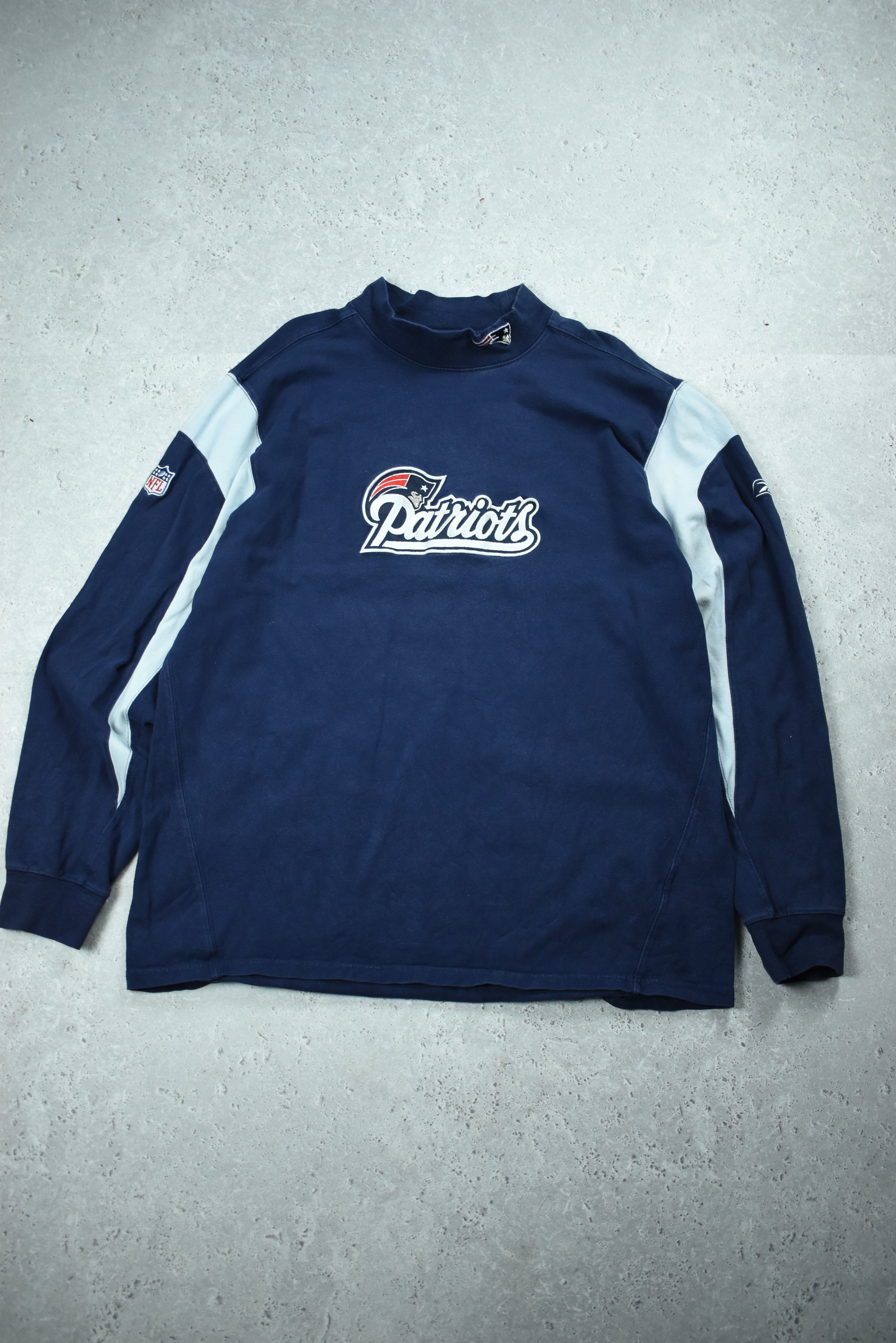 Vintage Reebok Embroidery Patriots Mock Neck Large
