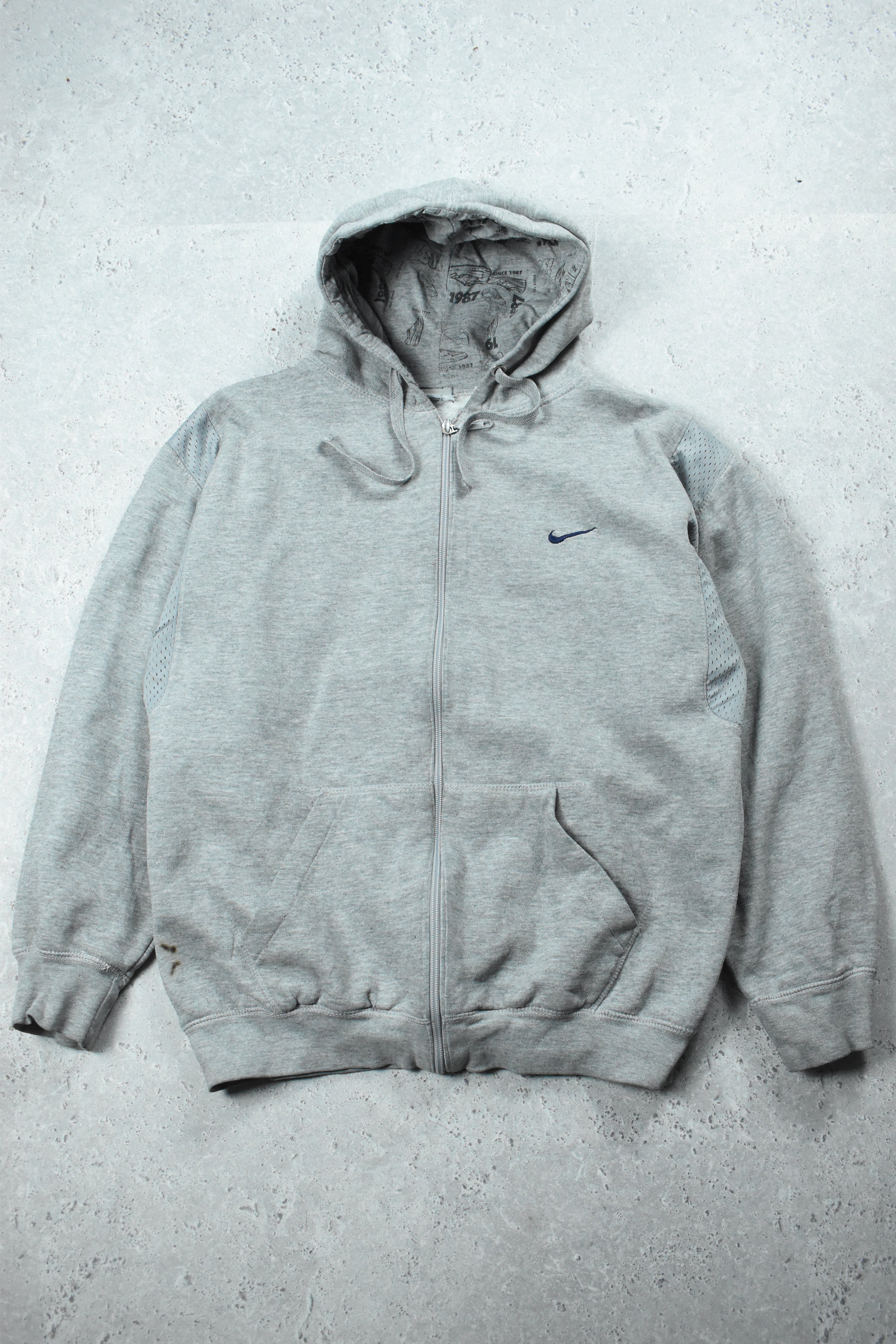 Vintage Nike Embroidered Swoosh Full Zip Hoodie Medium | Vintage Clothing