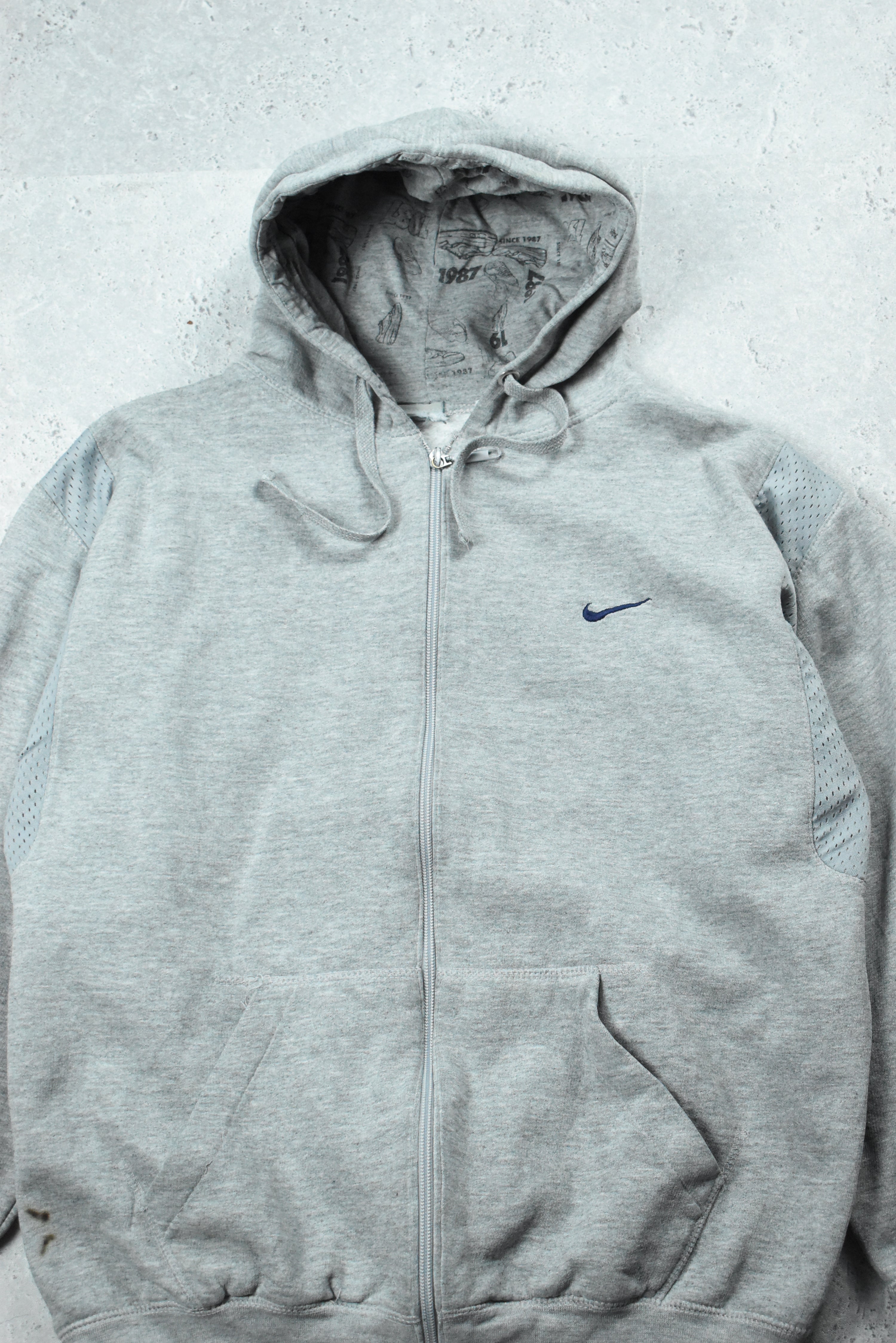 Vintage Nike Embroidered Swoosh Full Zip Hoodie Medium | Vintage Clothing