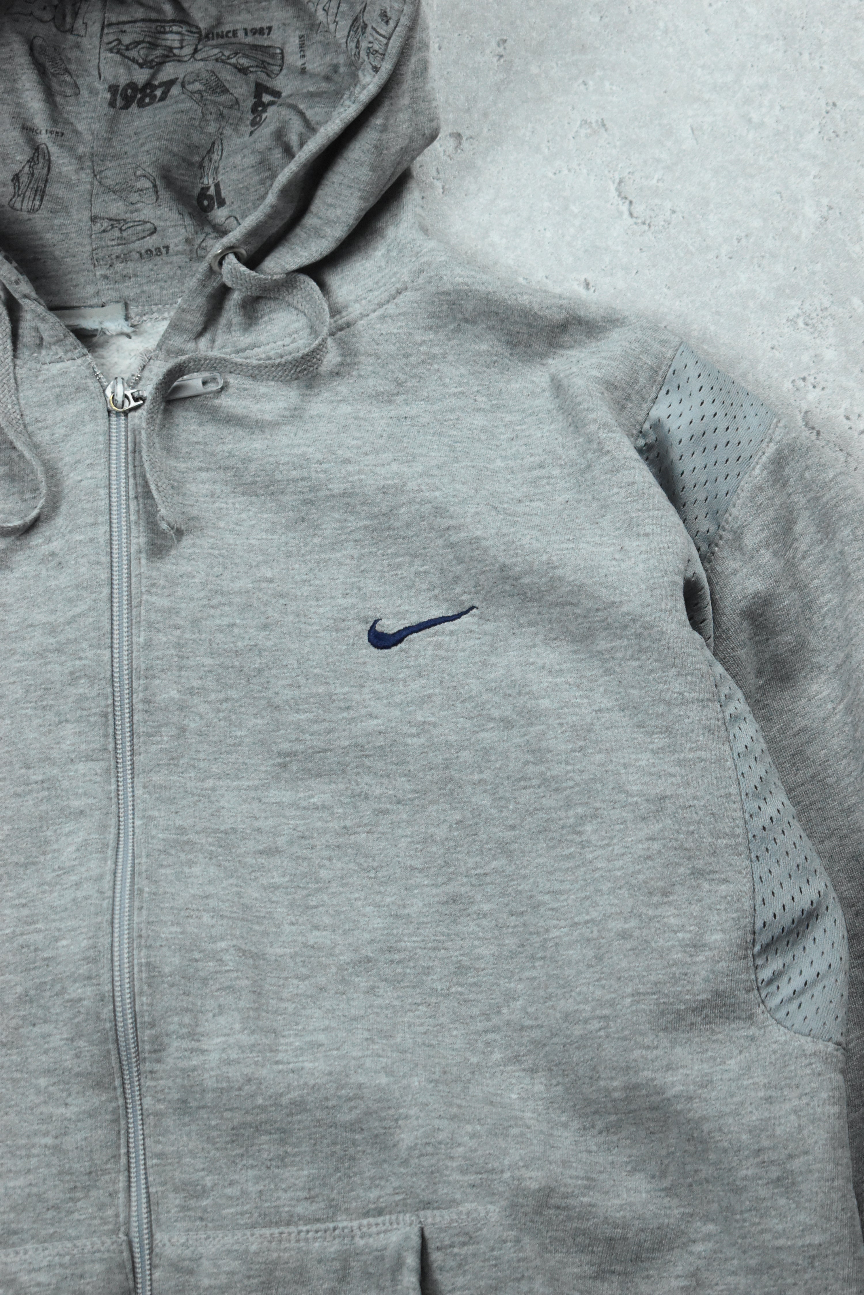 Vintage Nike Embroidered Swoosh Full Zip Hoodie Medium | Vintage Clothing