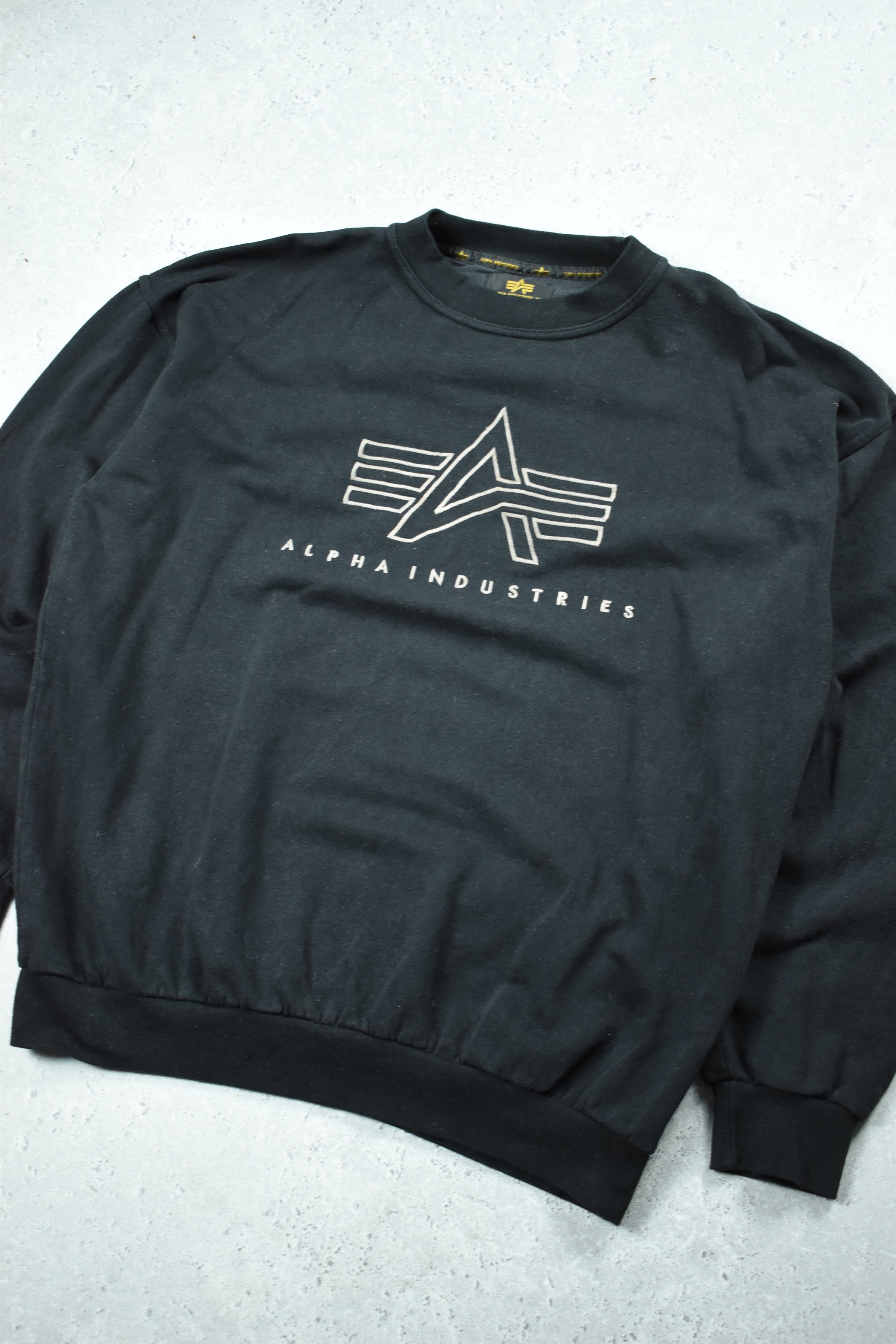 Vintage Alpha Industries Embroidery Sweatshirt Xlarge