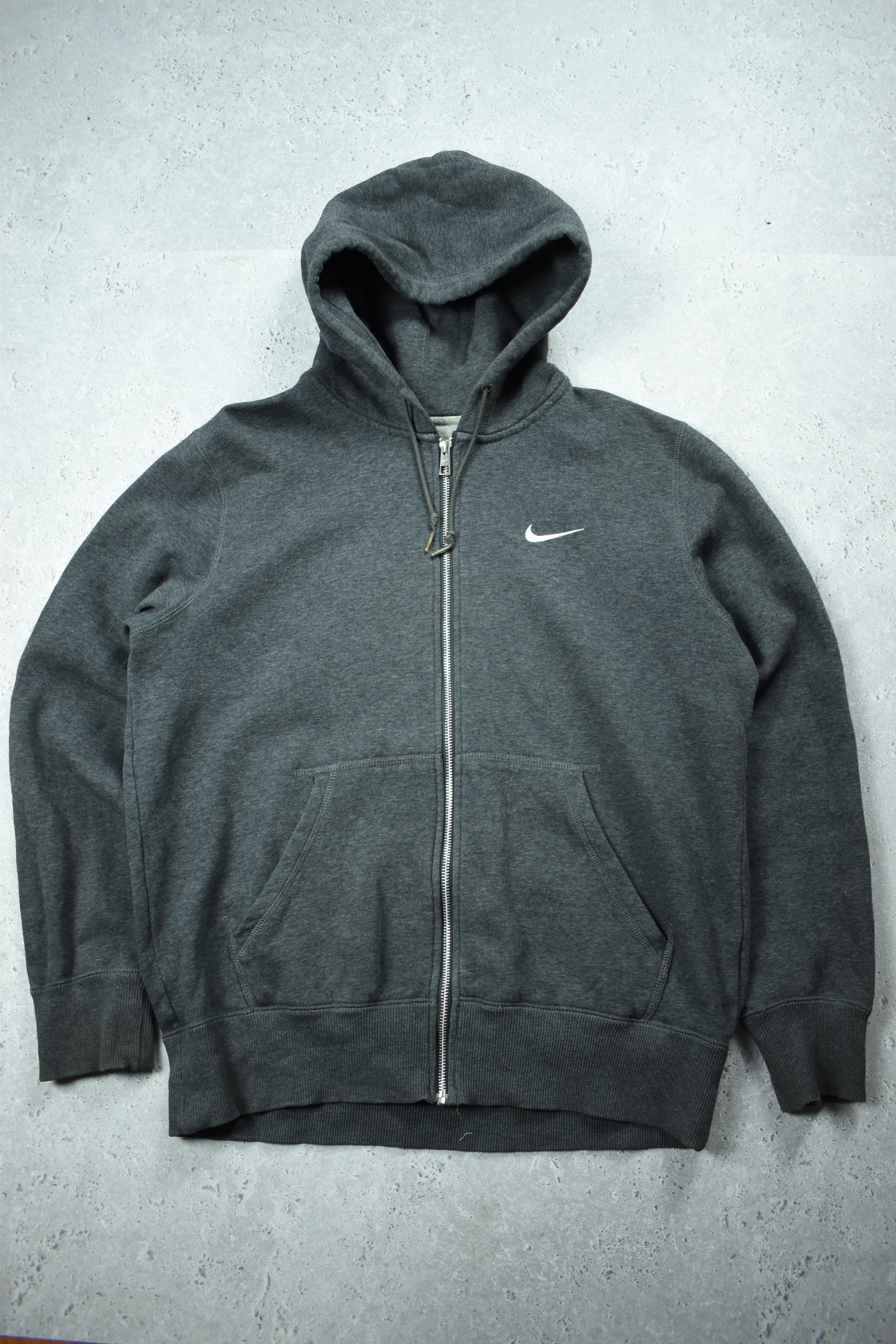 Vintage Nike Embroidery Swoosh Full Zip Hoodie Large