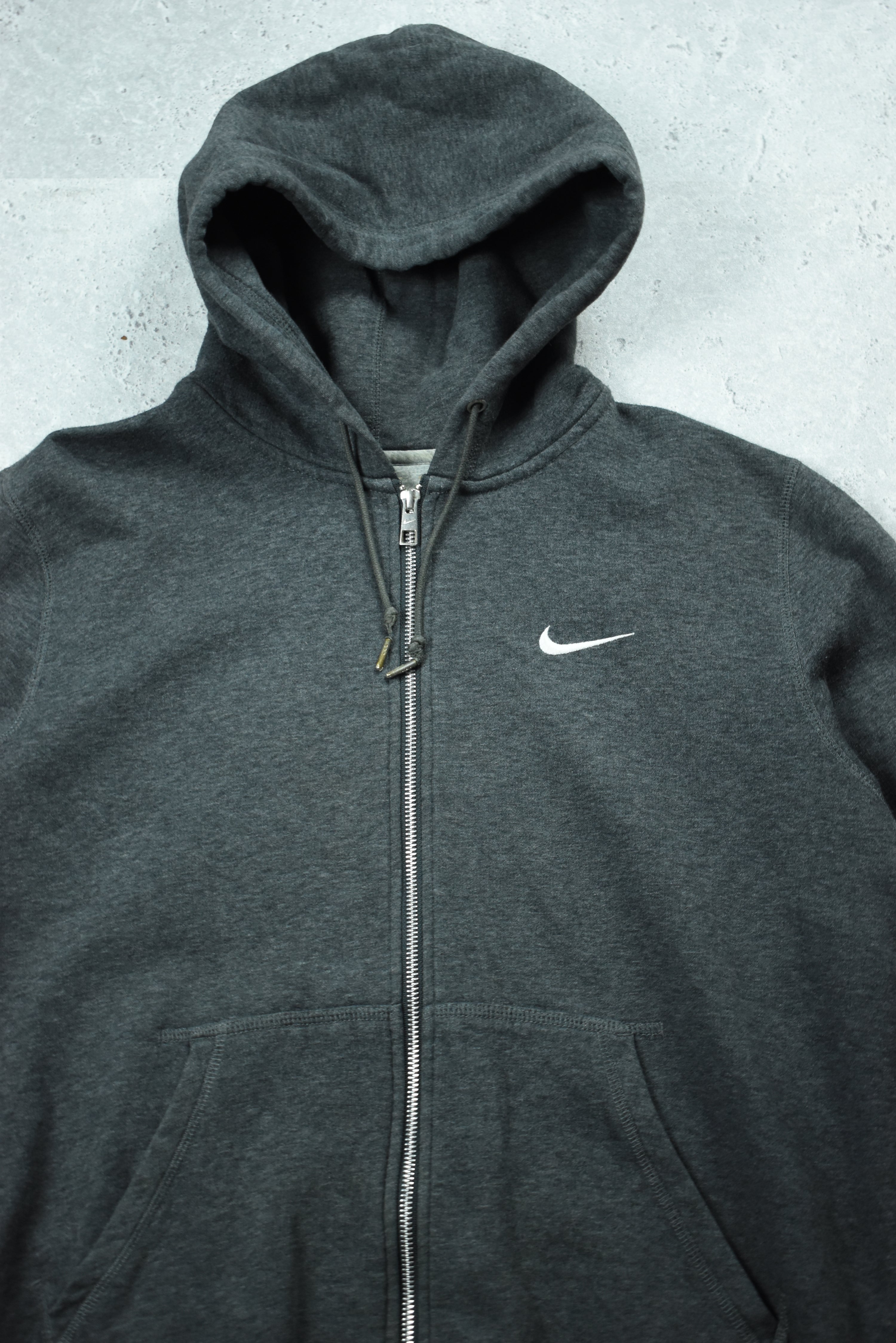 Vintage Nike Embroidery Swoosh Full Zip Hoodie Large