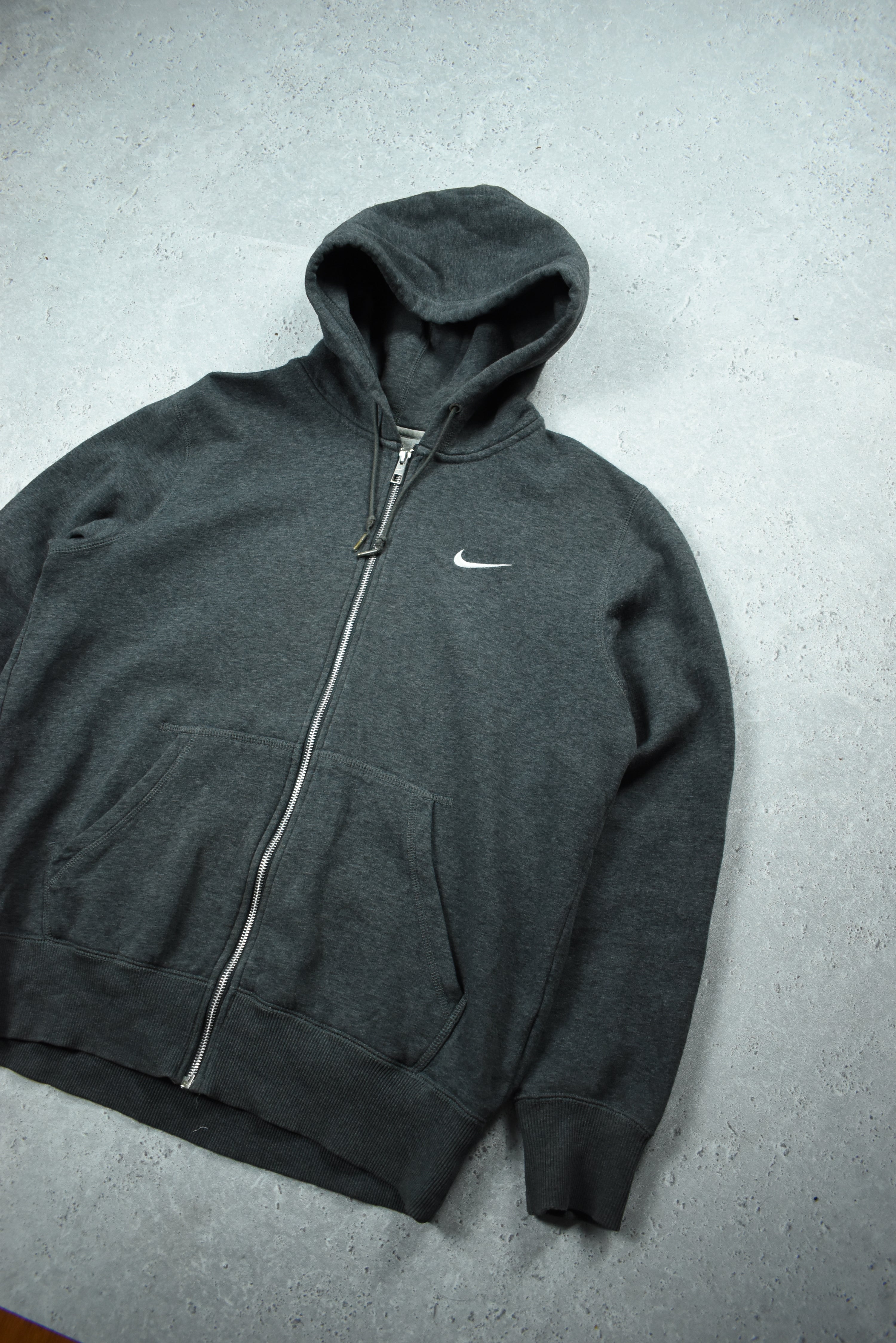 Vintage Nike Embroidery Swoosh Full Zip Hoodie Large