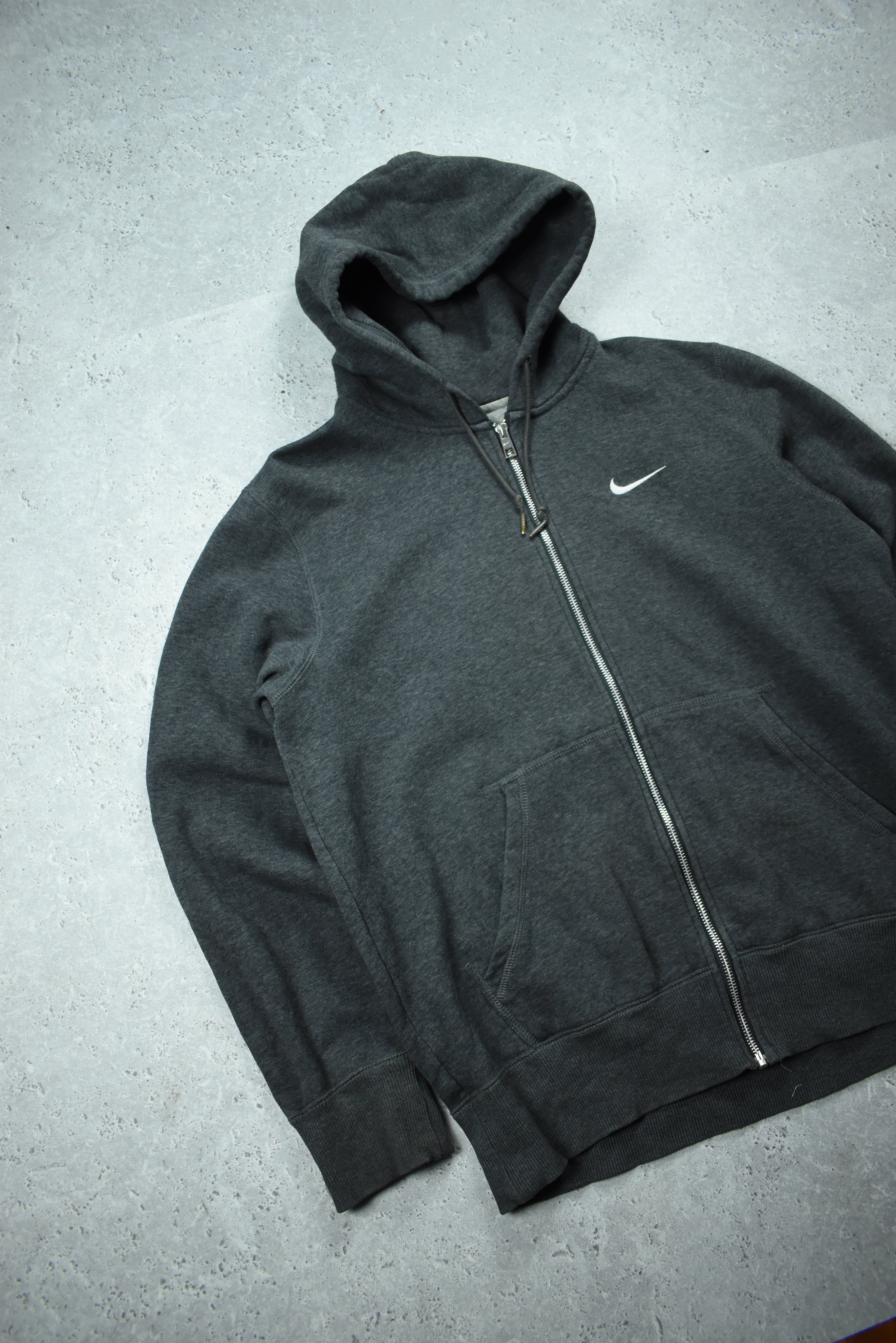 Vintage Nike Embroidery Swoosh Full Zip Hoodie Large