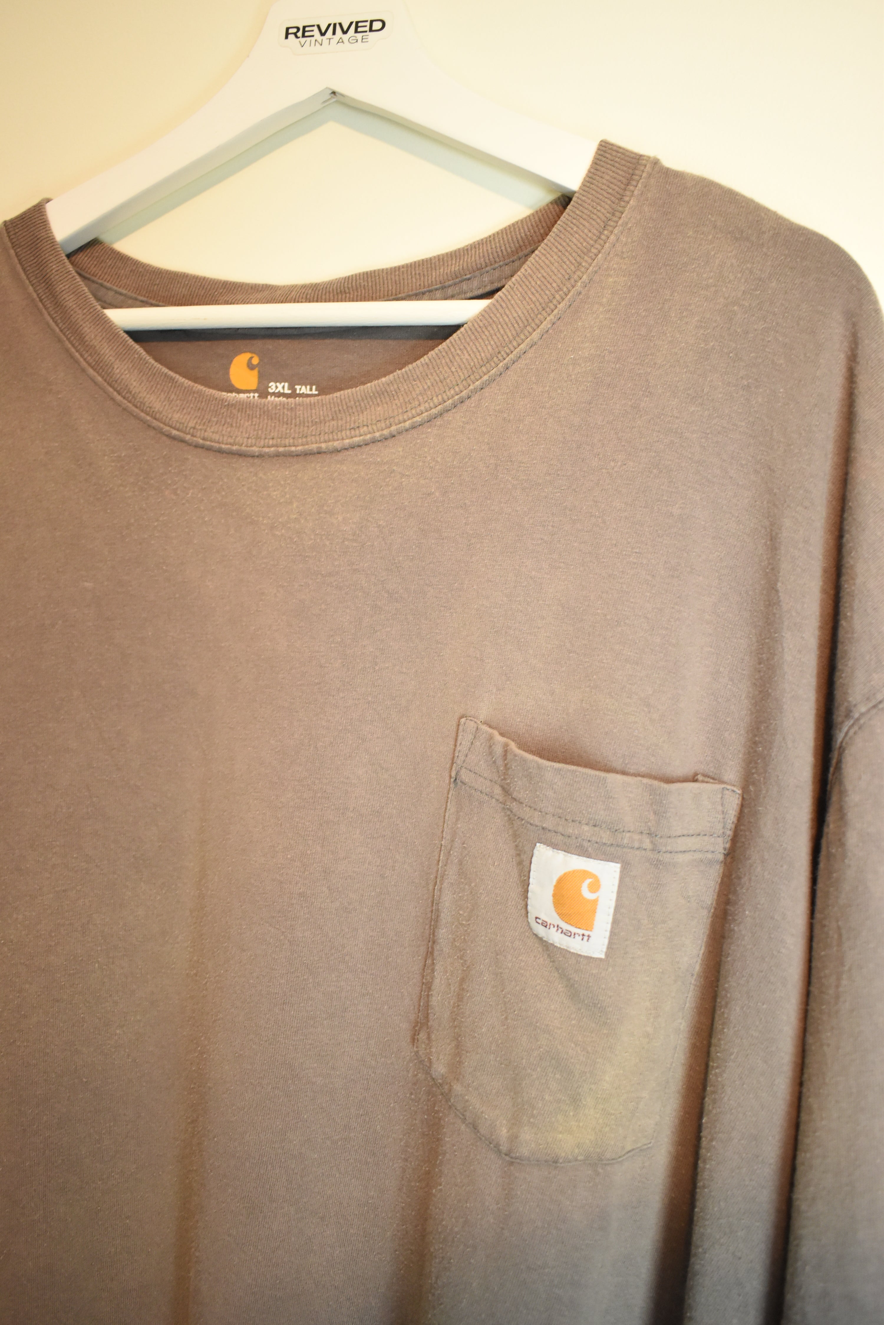 Vintage Carhartt Brown Cotton T-Shirt Original Fit 3XL