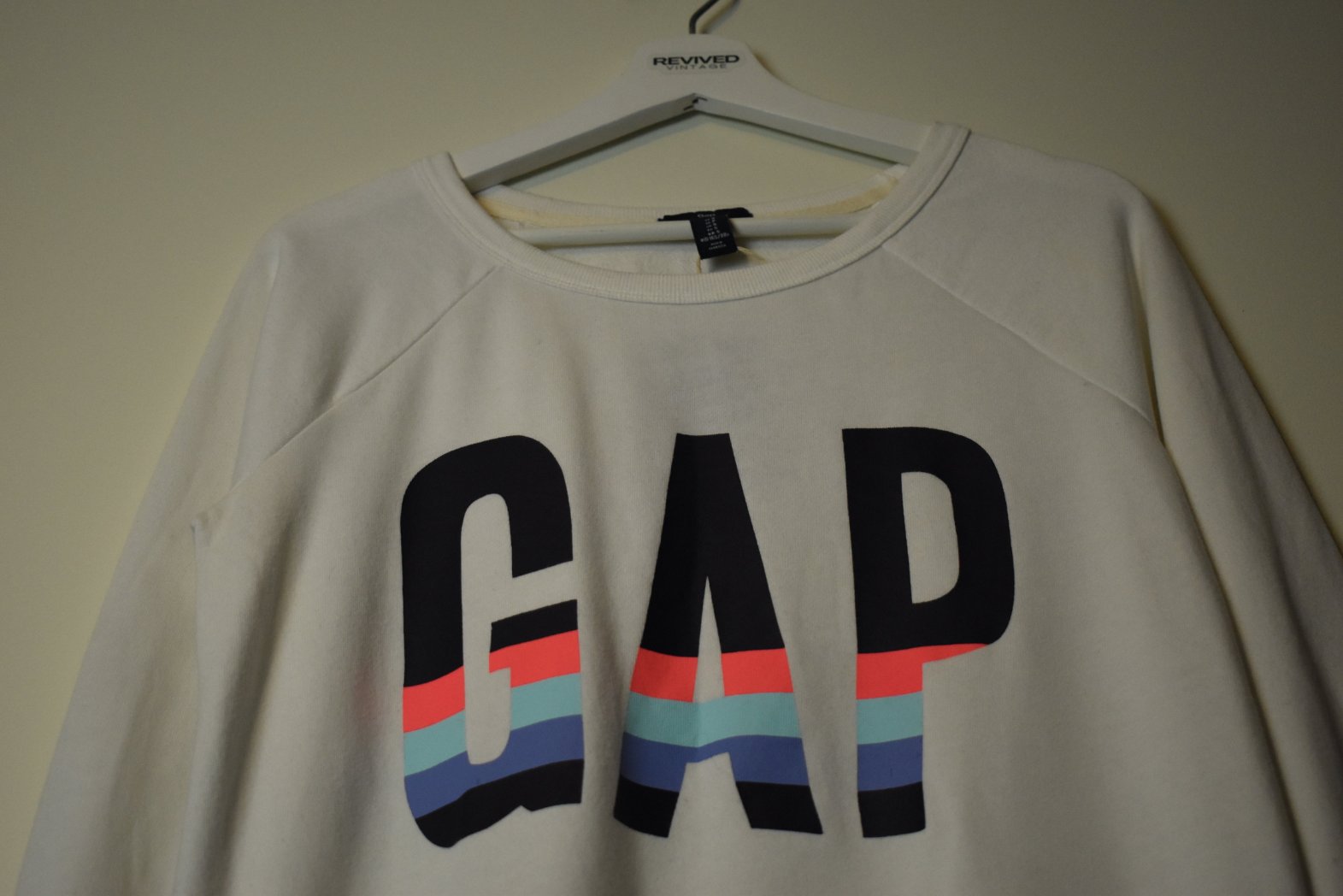 GAP rainbow logo long sleeve Small | Vintage Clothing