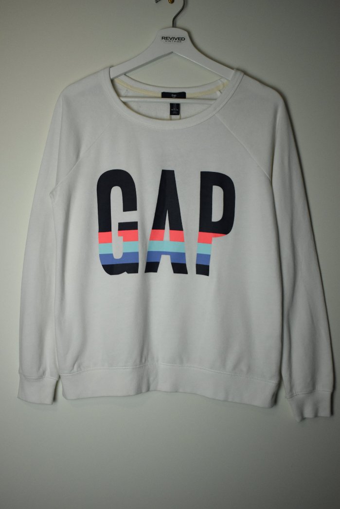 GAP rainbow logo long sleeve Small | Vintage Clothing