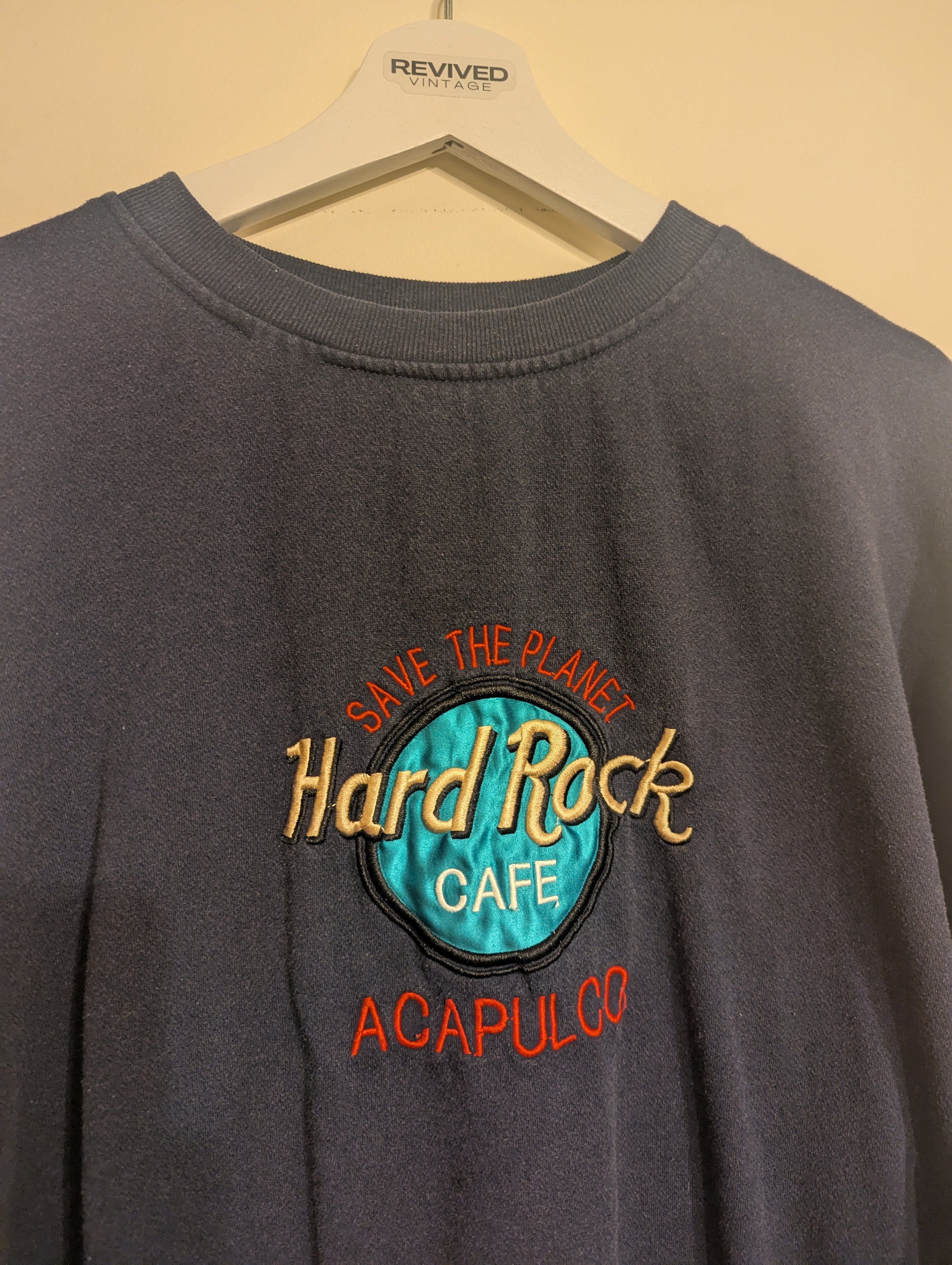 Vintage Hard Rock Cafe Acapulco Sweatshirt Navy Blue
