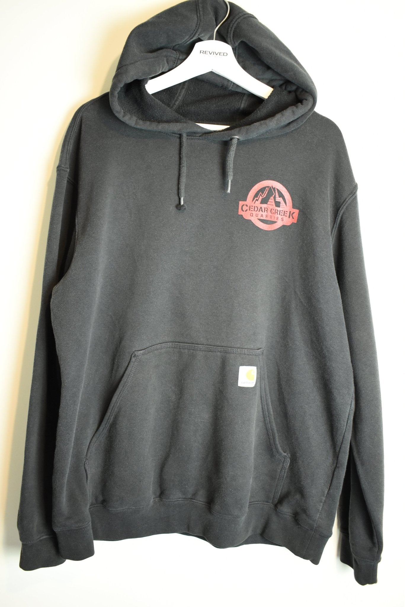 Vintage Carhartt Print Black Hoodie Original Fit Large