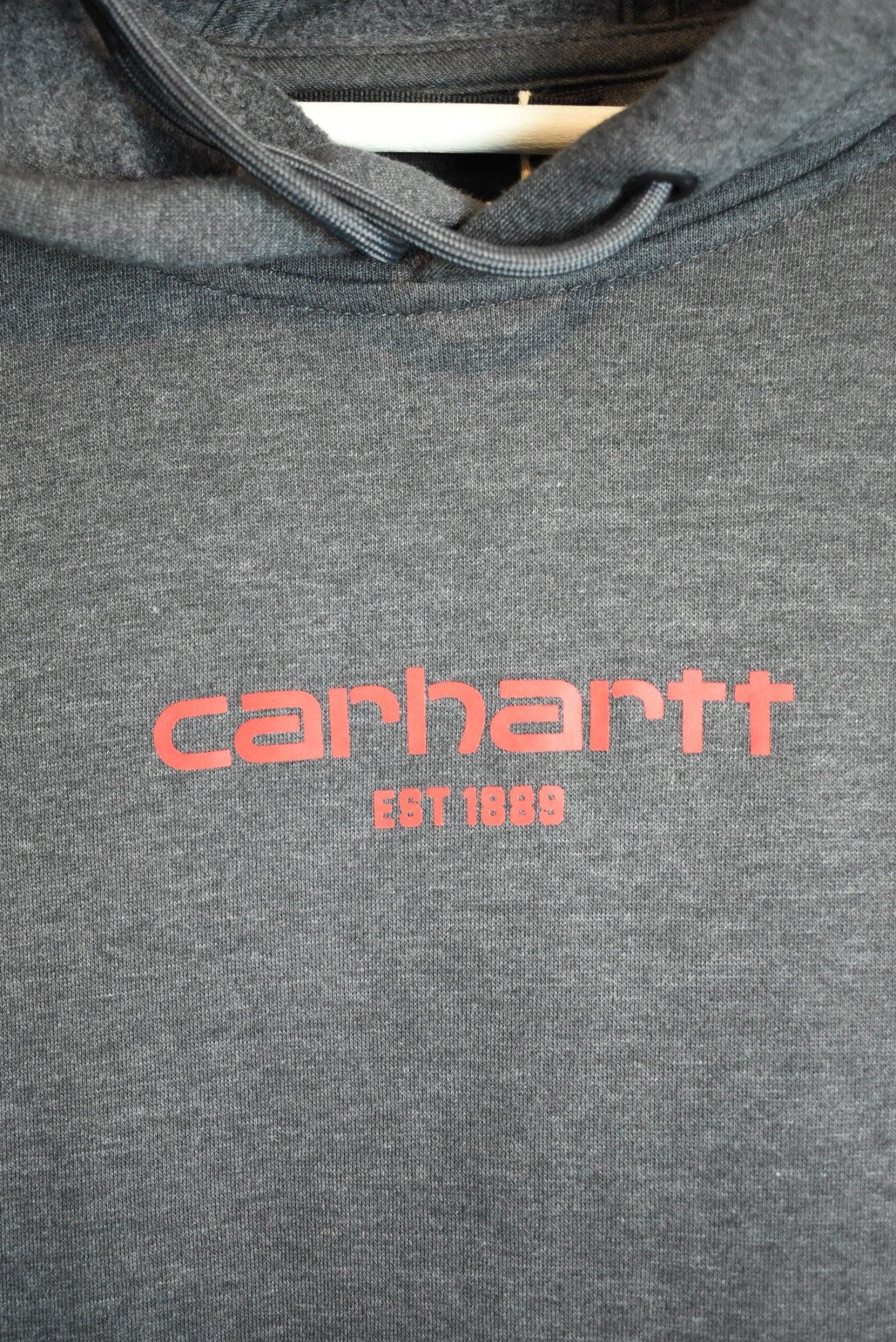 Vintage Carhartt Print Grey Hoodie Relaxed Fit (Carhartt Force) Large