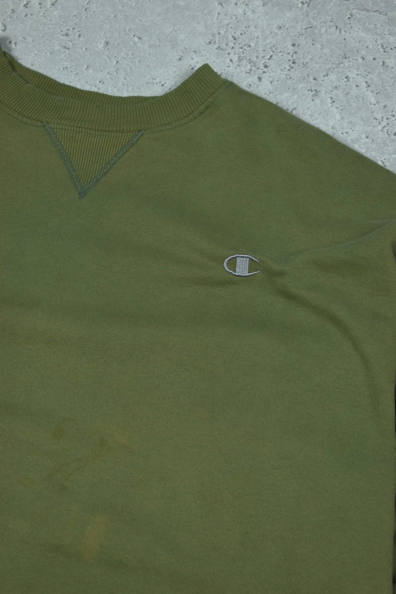 Vintage Champion Embroidered Small Logo Sweatshirt Forrest Green XXL