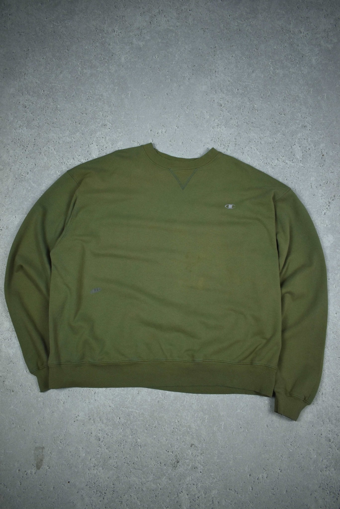 Vintage Champion Embroidered Small Logo Sweatshirt Forrest Green XXL