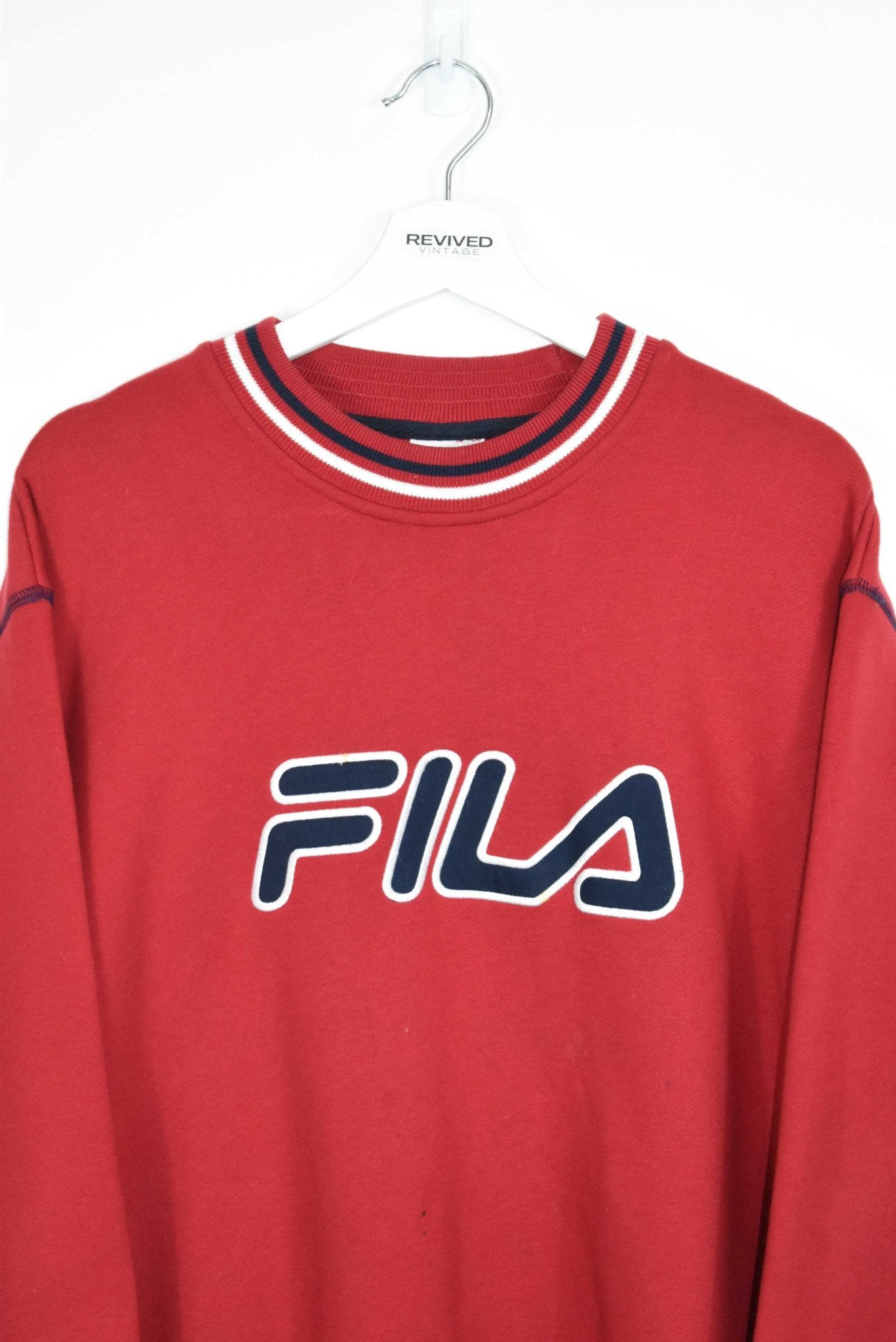 Vintage Fila Embroidered Spellout Sweatshirt Large