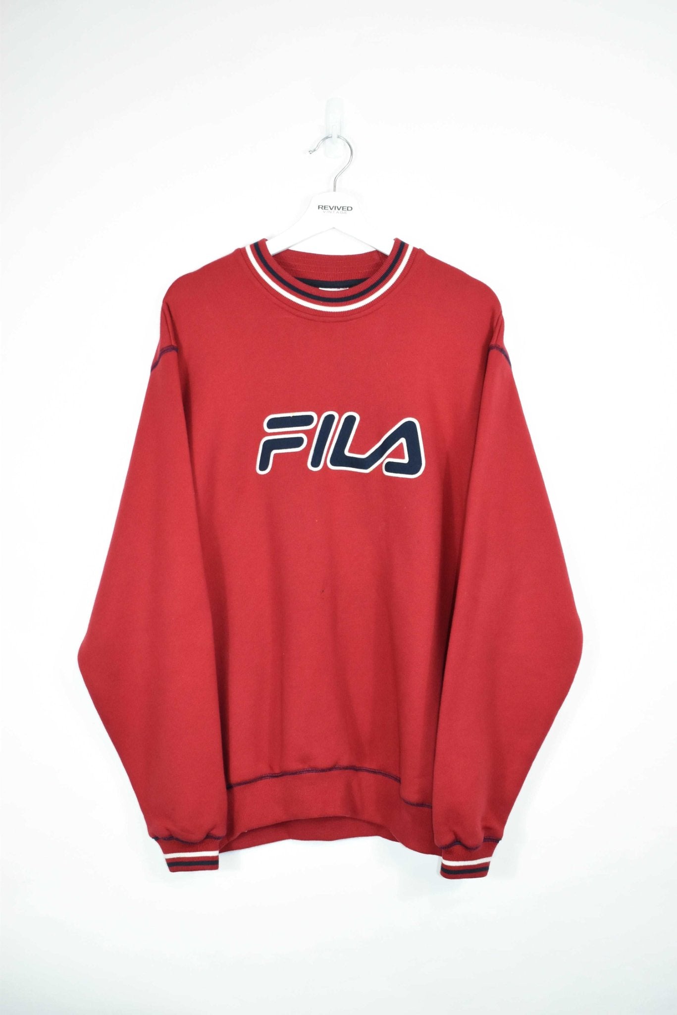 Vintage Fila Embroidered Spellout Sweatshirt Large