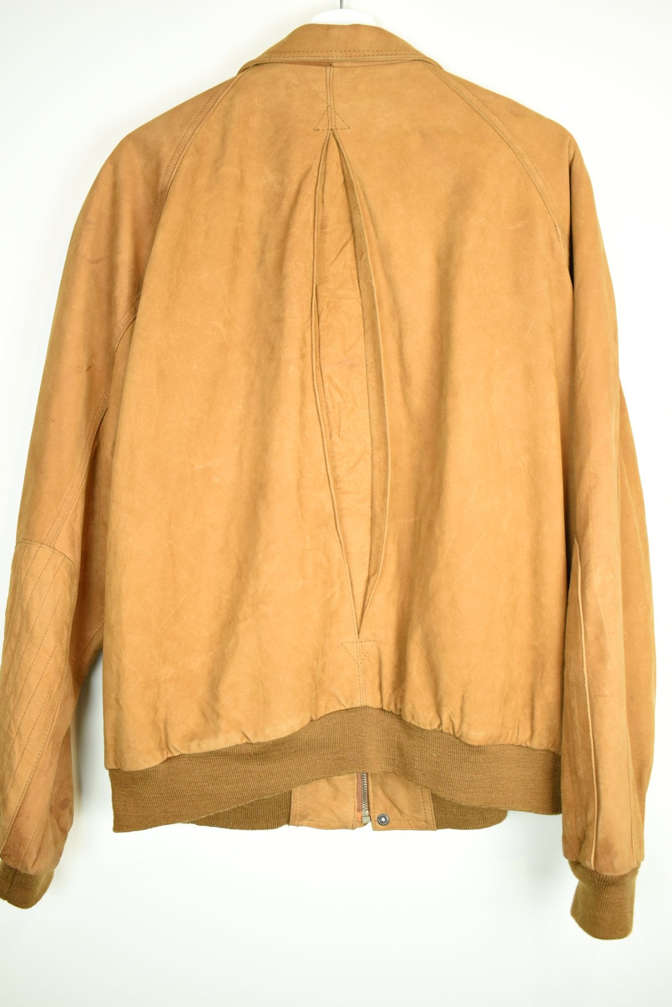 Vintage Marlboro Leather Suede Tan Jacket Large | Vintage Clothing