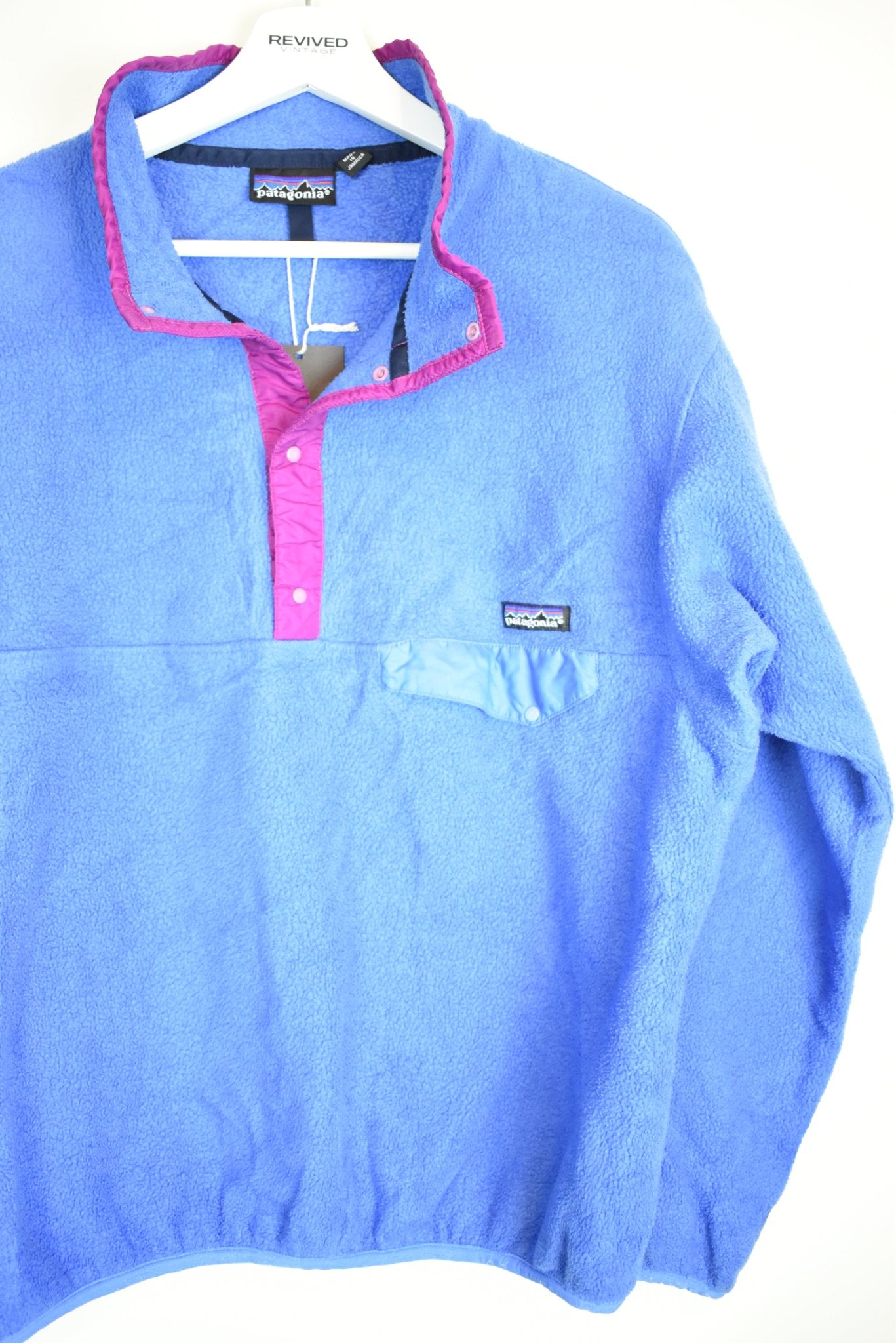 Vintage Patagonia Synchilla Purplish Blue Fleece Large | Vintage Clothing