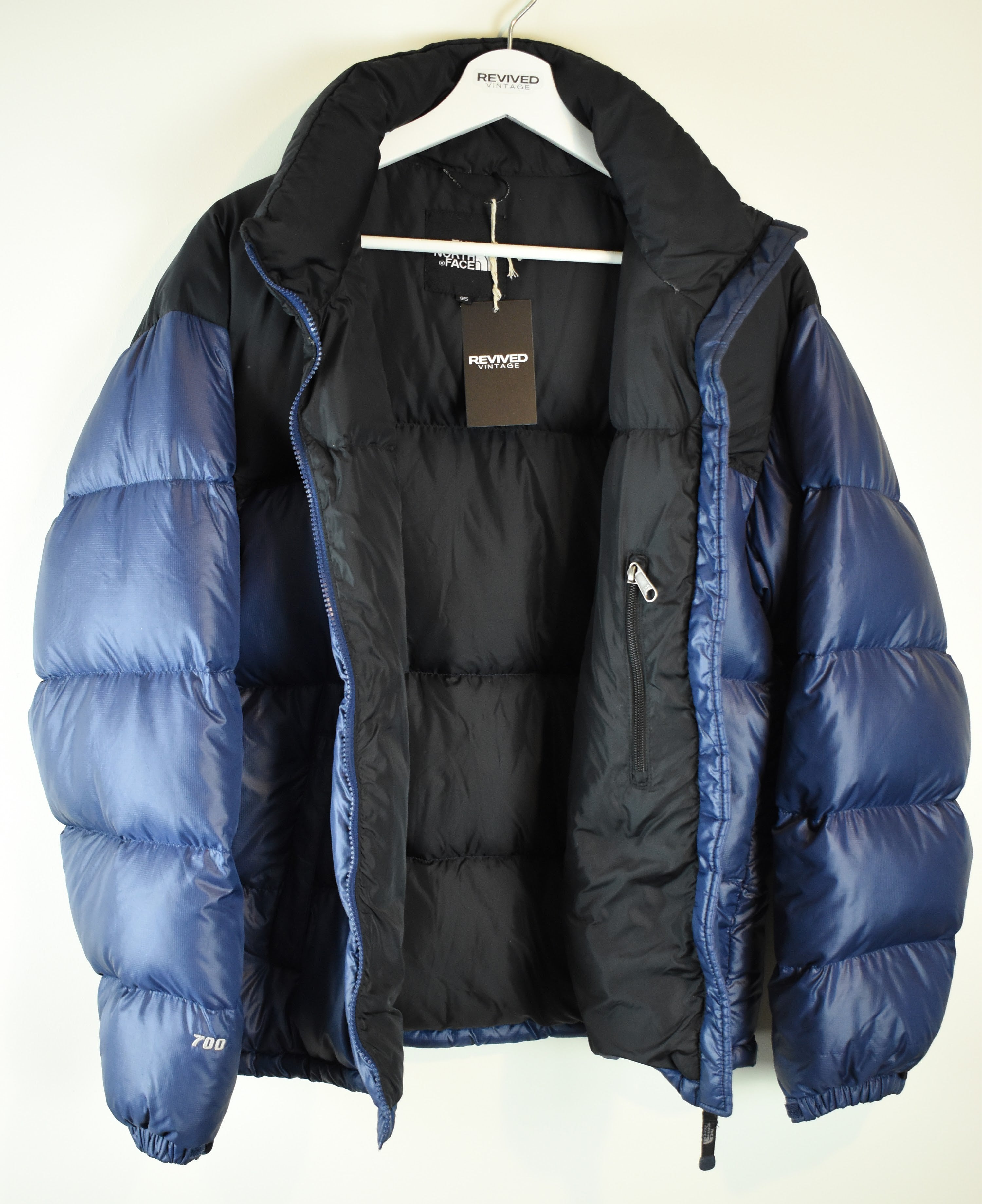 Vintage The North Face 700 Nuptse Puffer Jacket Blue - Large | Vintage Clothing