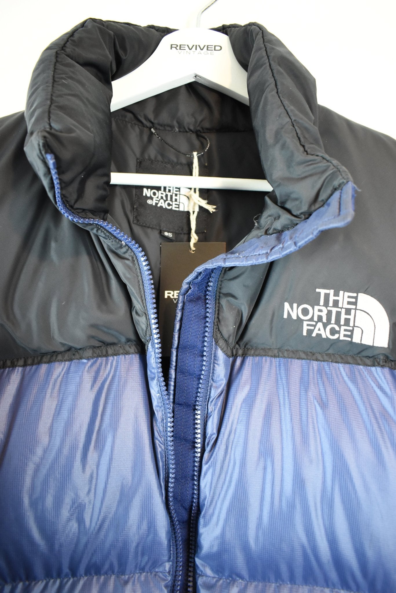 Vintage The North Face 700 Nuptse Puffer Jacket Blue - Large | Vintage Clothing