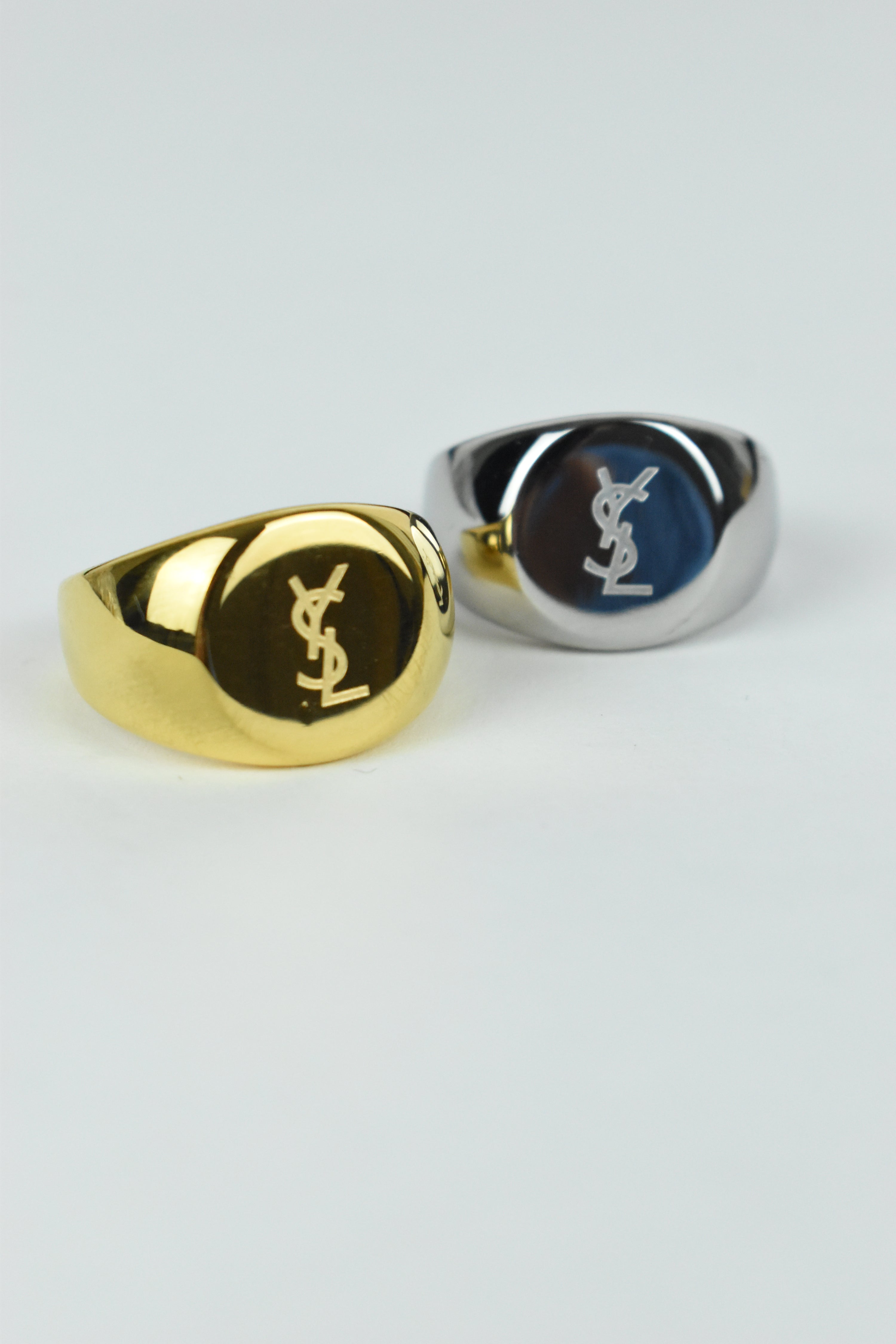 YSL Engraved Ring Bootleg Silver/Gold