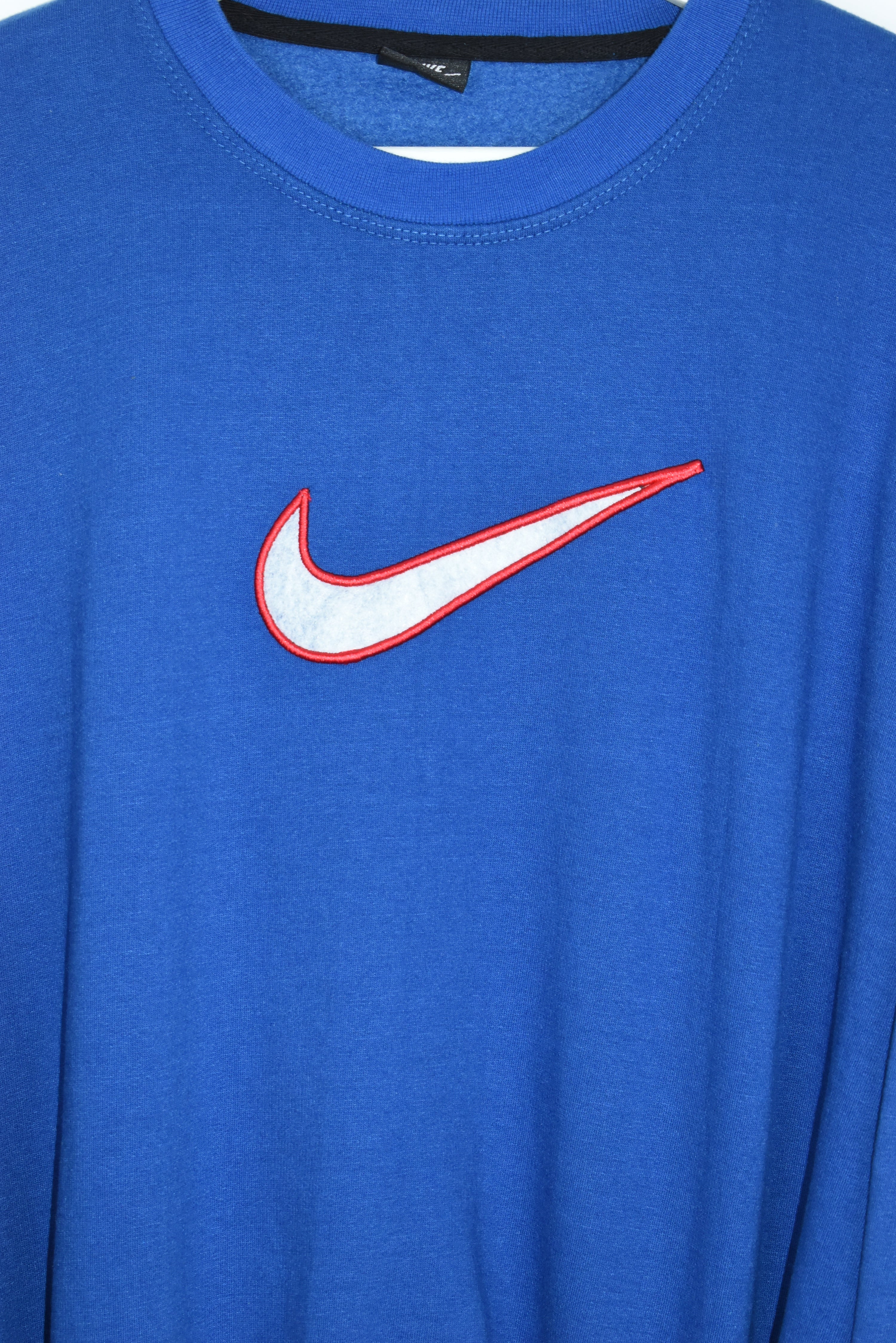 Vintage Nike Embroidered Swoosh Sweatshirt Blue Medium