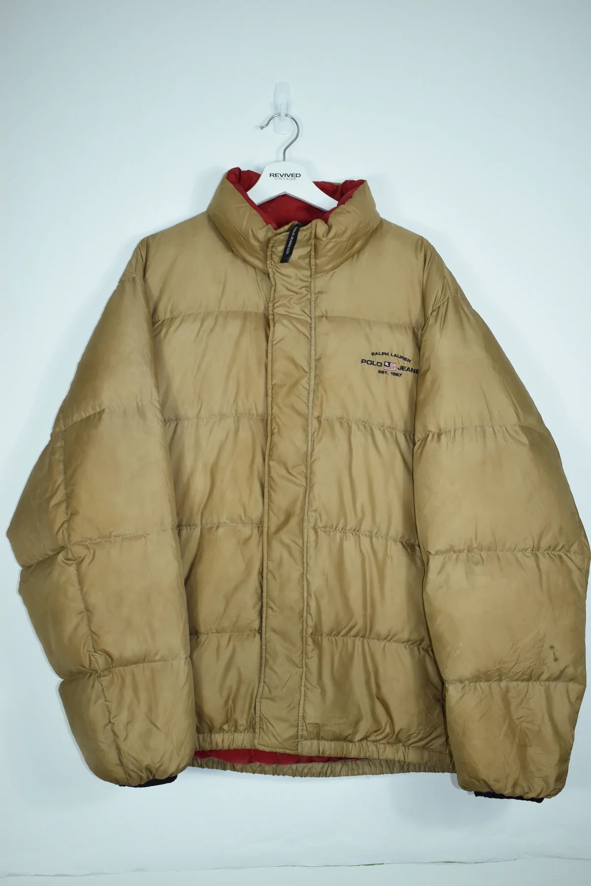 VINTAGE RALPH LAUREN POLO SPORT TAN PUFFER XLARGE