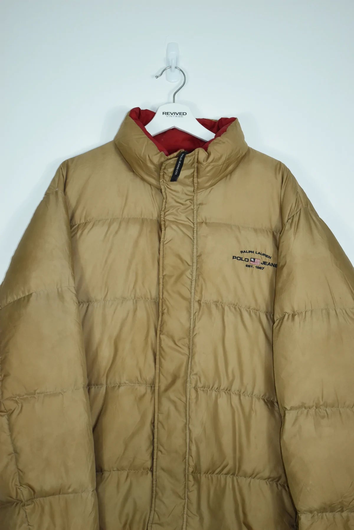 Vintage Ralph Lauren Polo Sport Tan Puffer XL