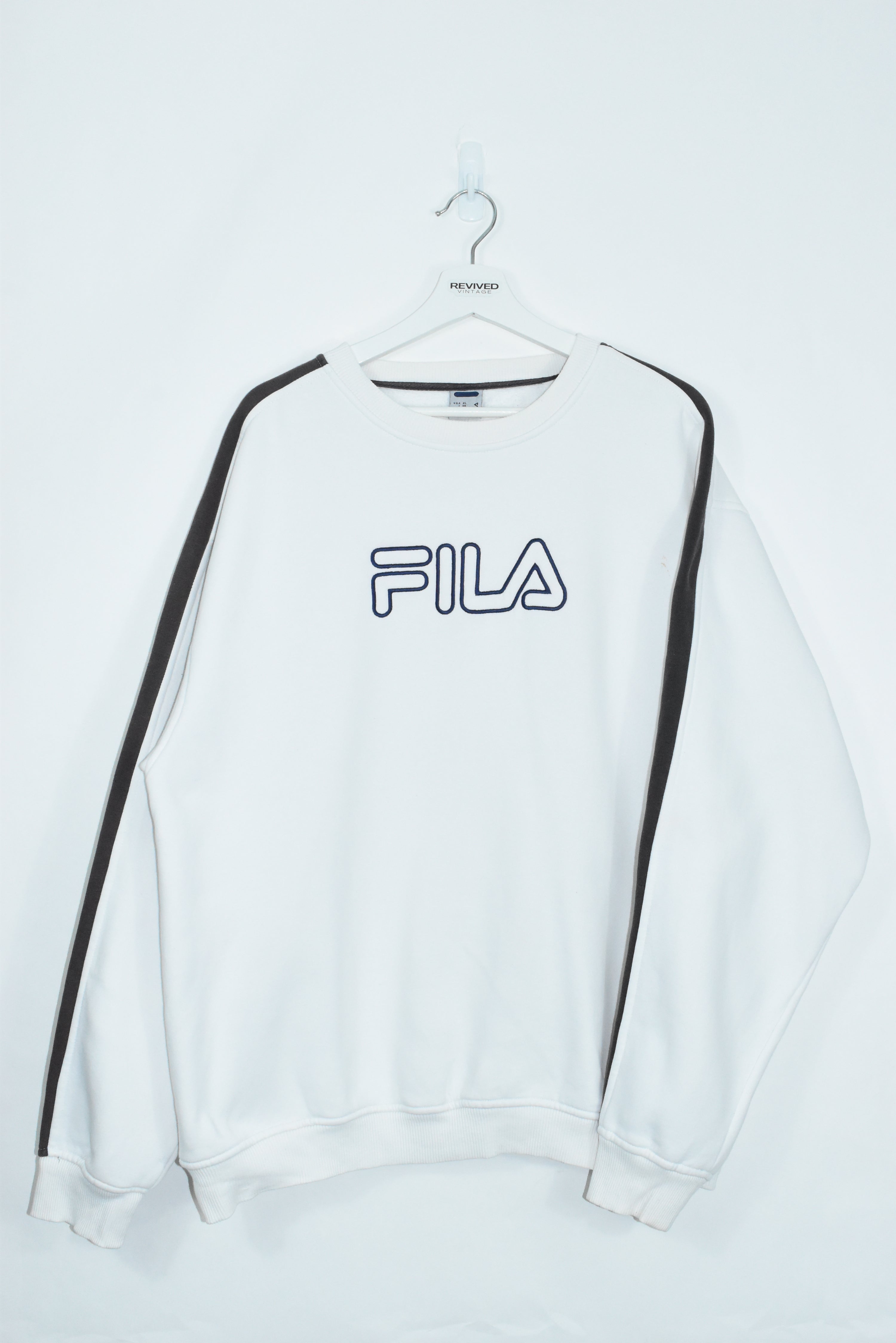 Vintage Fila Embroidered Sweatshirt White XL