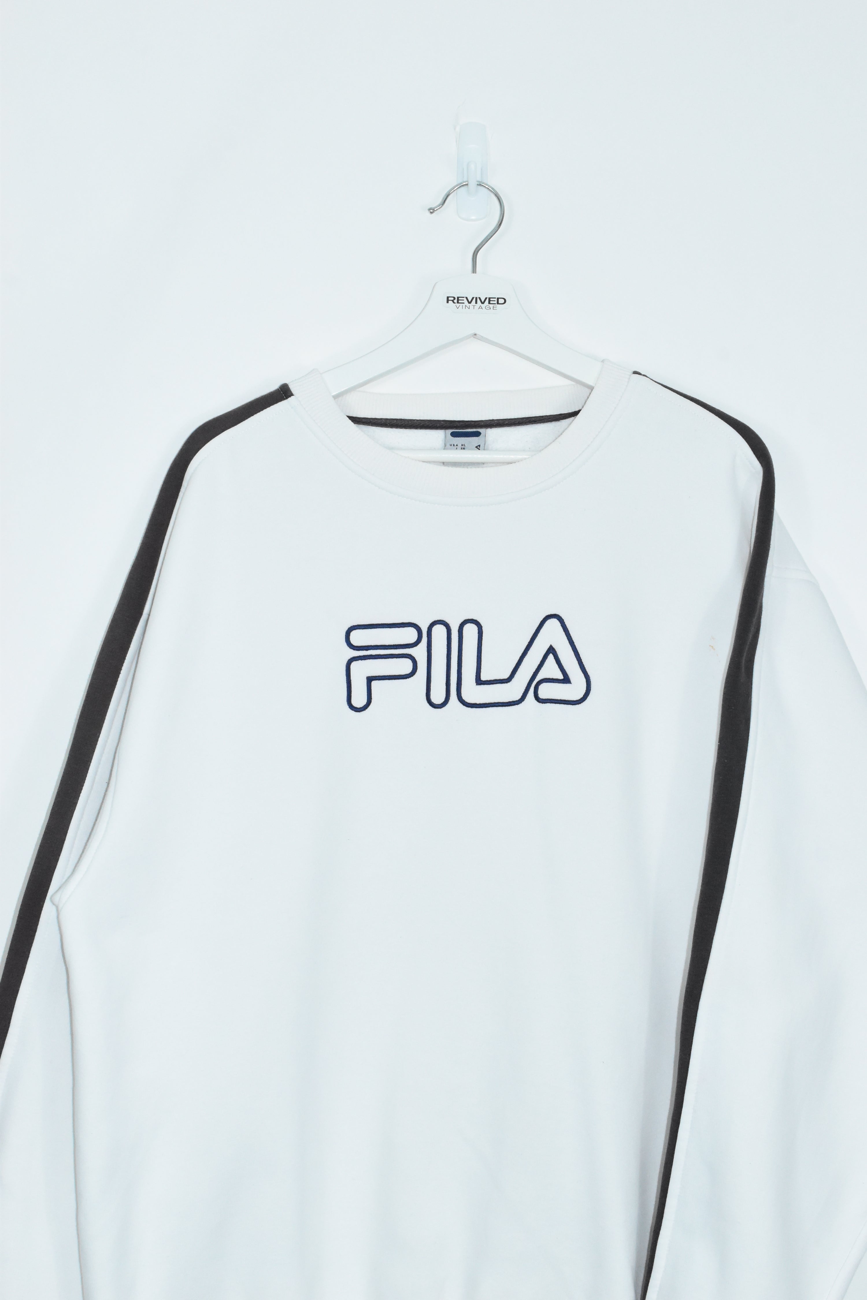 Vintage Fila Embroidered Sweatshirt White XL